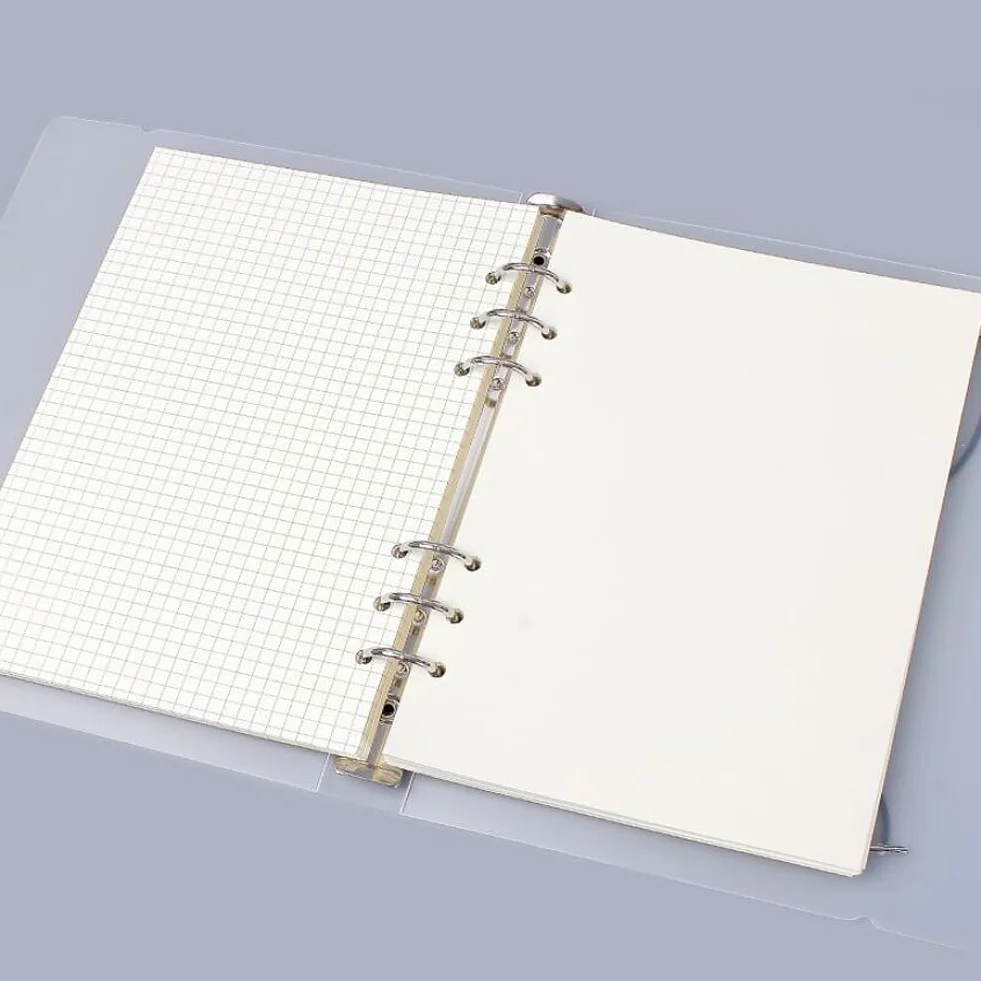 Couverture de Classeur A5 Transparent 6 Anneaux Plastique Protection