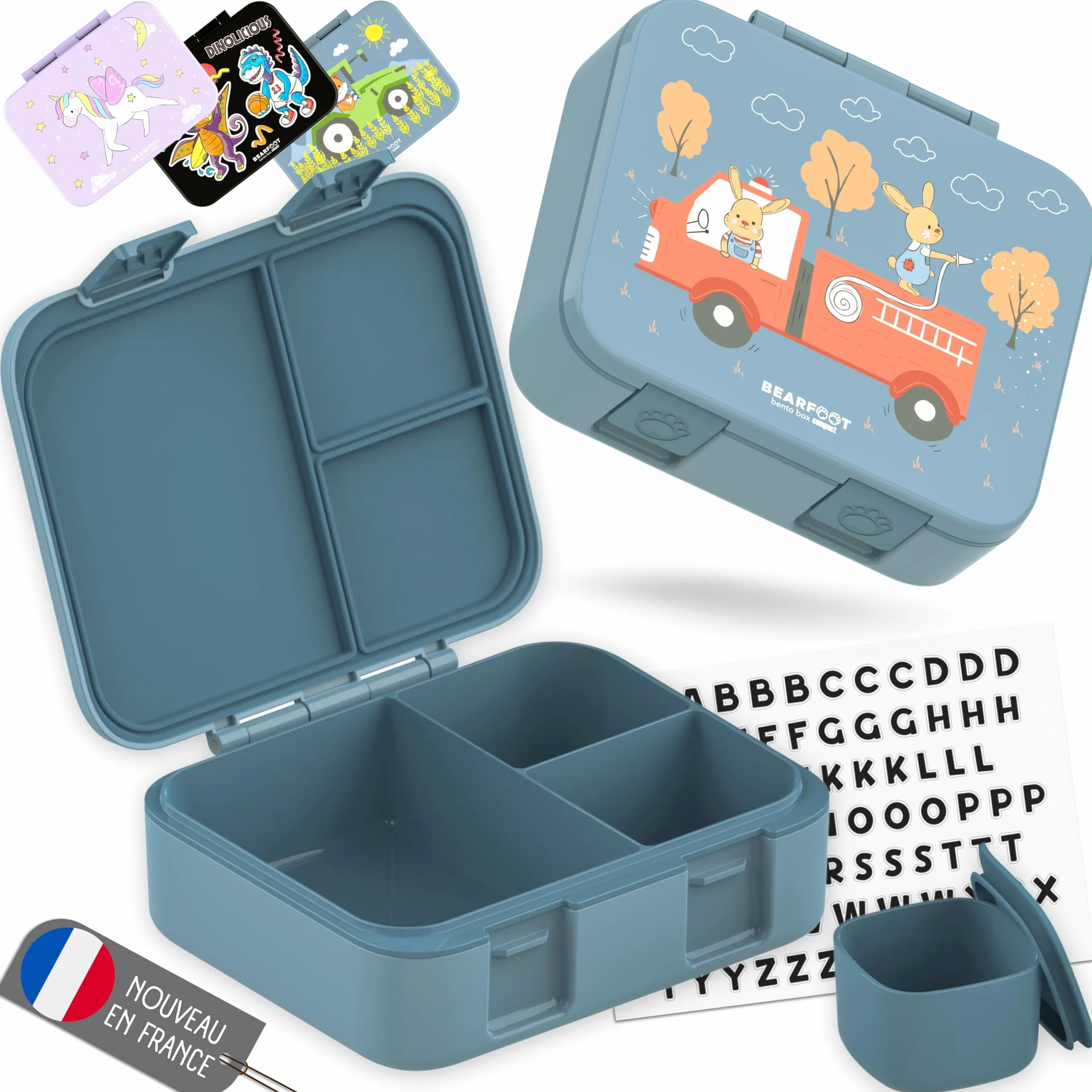 BEARFOOT Bento Box COMPACT Boîte repas enfant sans BPA 1.000 ml
