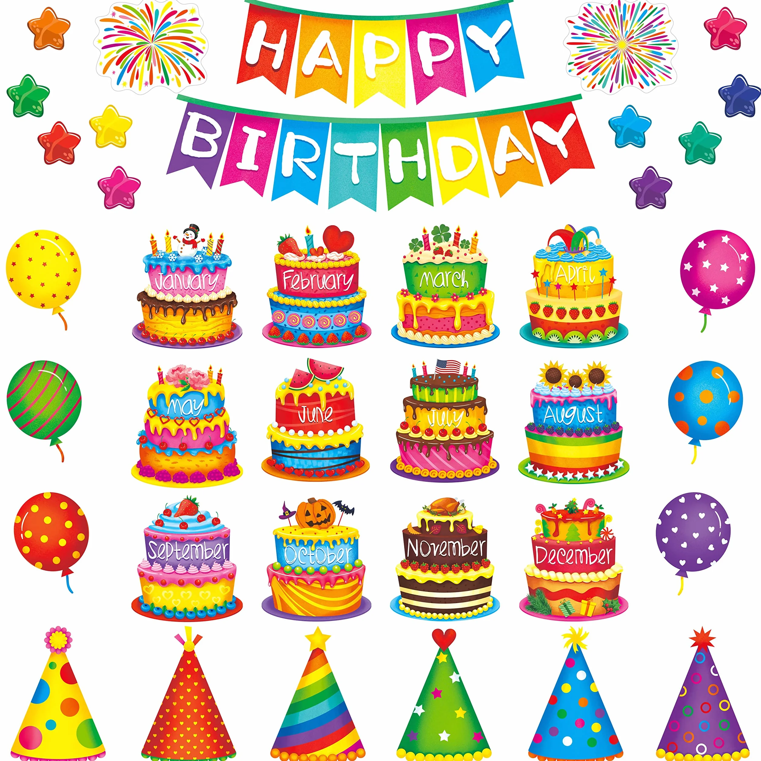 Joyeux Anniversaire Tableau D'affichage 39 PCS Décoration Fête Anniversaire