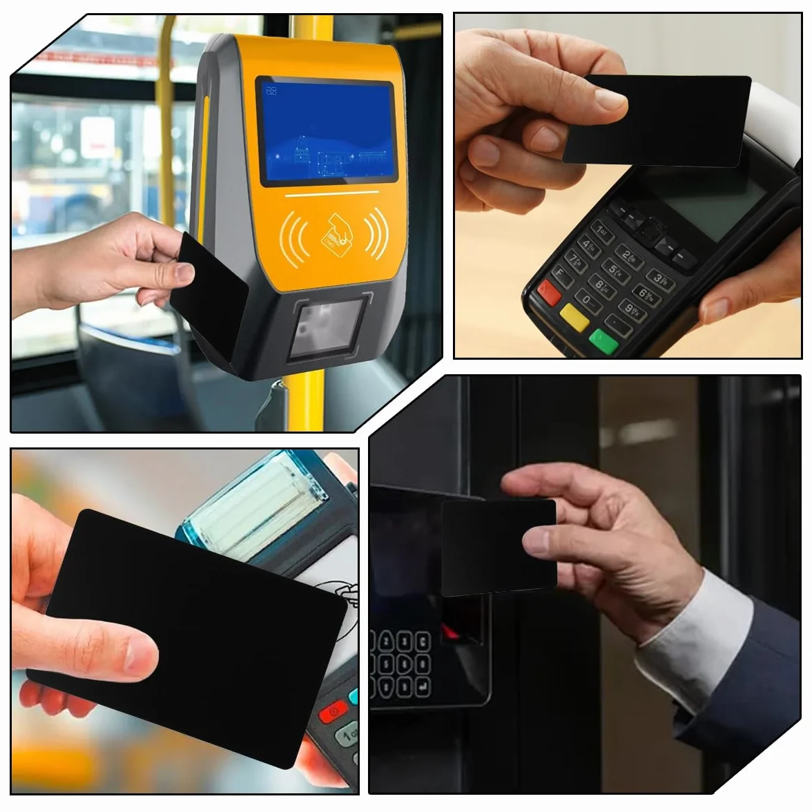 20 Pièces Carte NFC Carrées Réinscriptibles Ntag215 504 Octets Noir