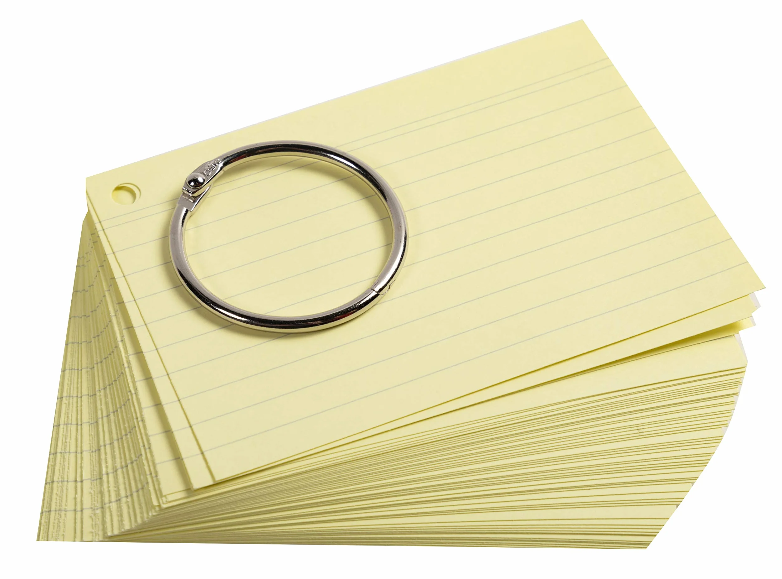 Exacompta Paquet de 50 Flashcards A7 Bristol Ligné Perforé avec Anneau