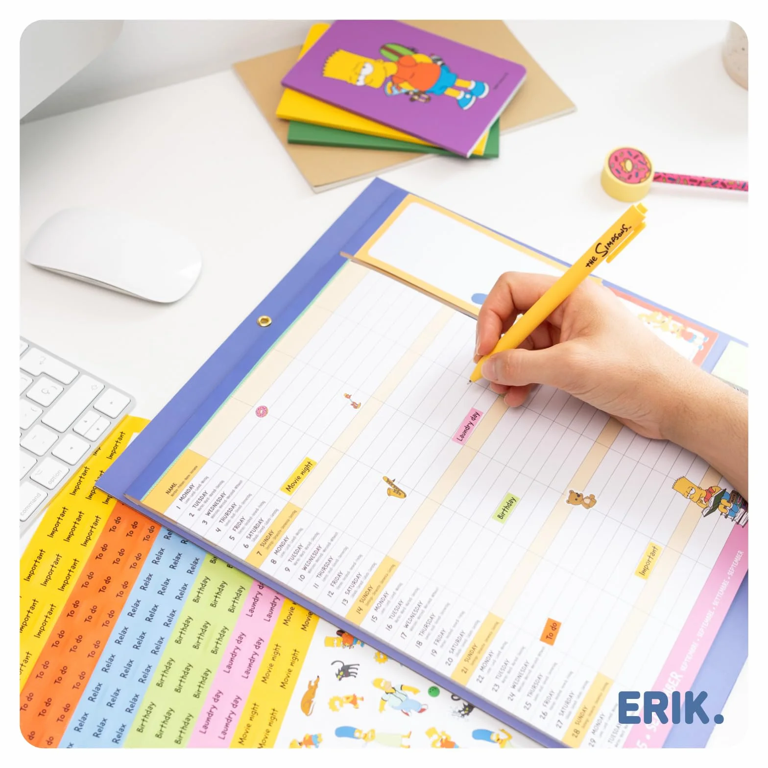 Grupo Erik Calendrier Magnétique Frigo Les Simpsons Septembre 2025 Décembre 2026 Planificateur Mensuel 16 mois