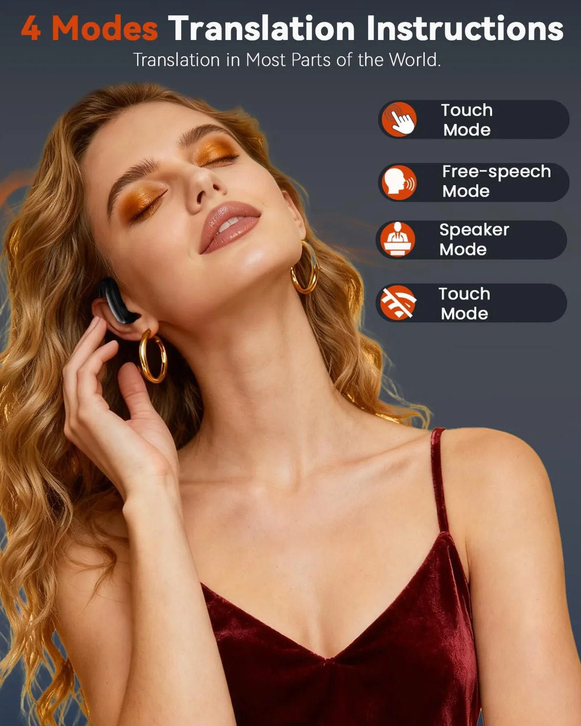 AI Ecouteur Traducteur Instantané 4-en-1 144 Langues Bluetooth