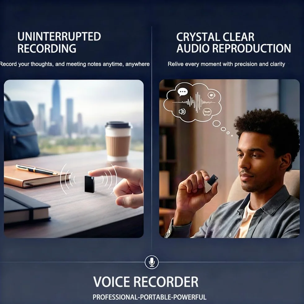 Enregistreur Vocal Espion Mini Dictaphone 64 Go Rechargeable USB