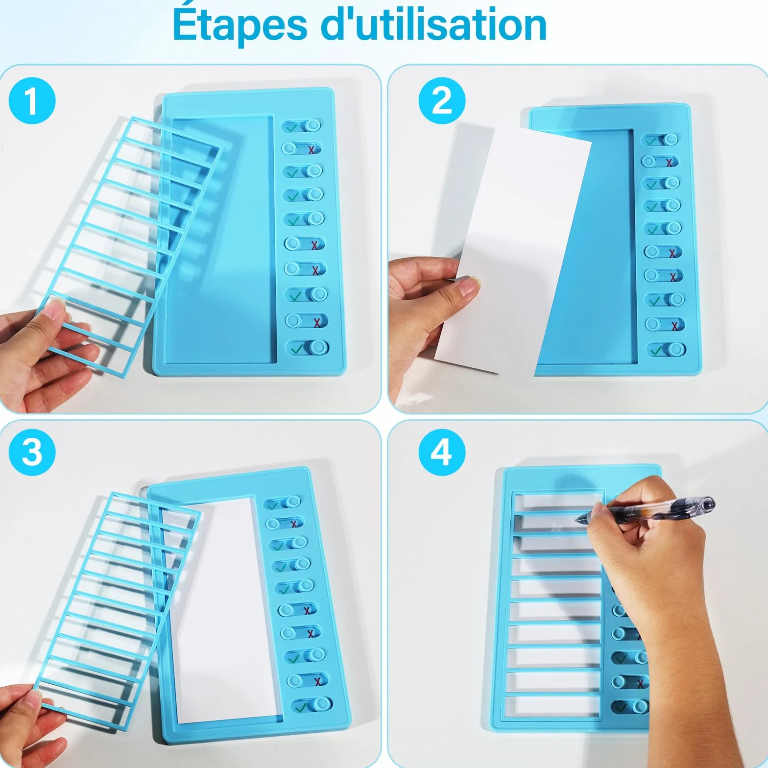 Tableaux de Listes de Tâches Vierges, Tableau de Checkliste pour Enfants avec 20 Feuilles de Carton, Planificateur