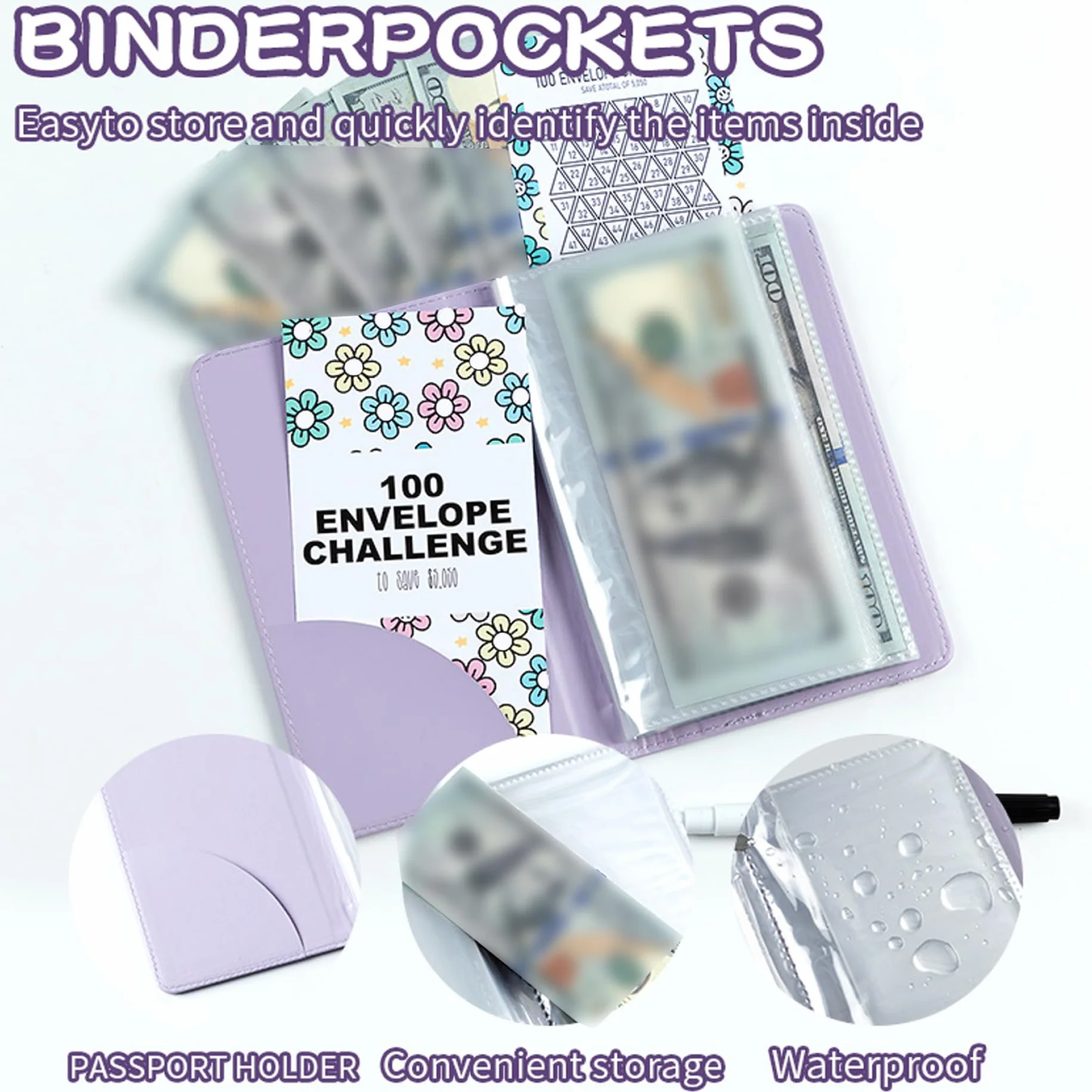 Mini Livre Défis d'Épargne de 100 Enveloppes, Classeur Budgétaire pour Économiser l'Argent