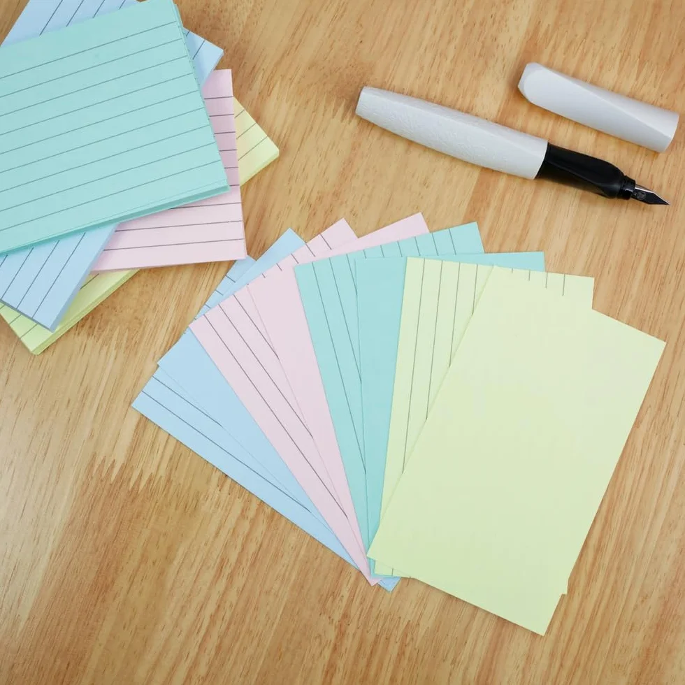 Flashcards Summit, Fiche Bristol, 7.5 x 12.5cm, Paquet de 400, Couleurs Assorties