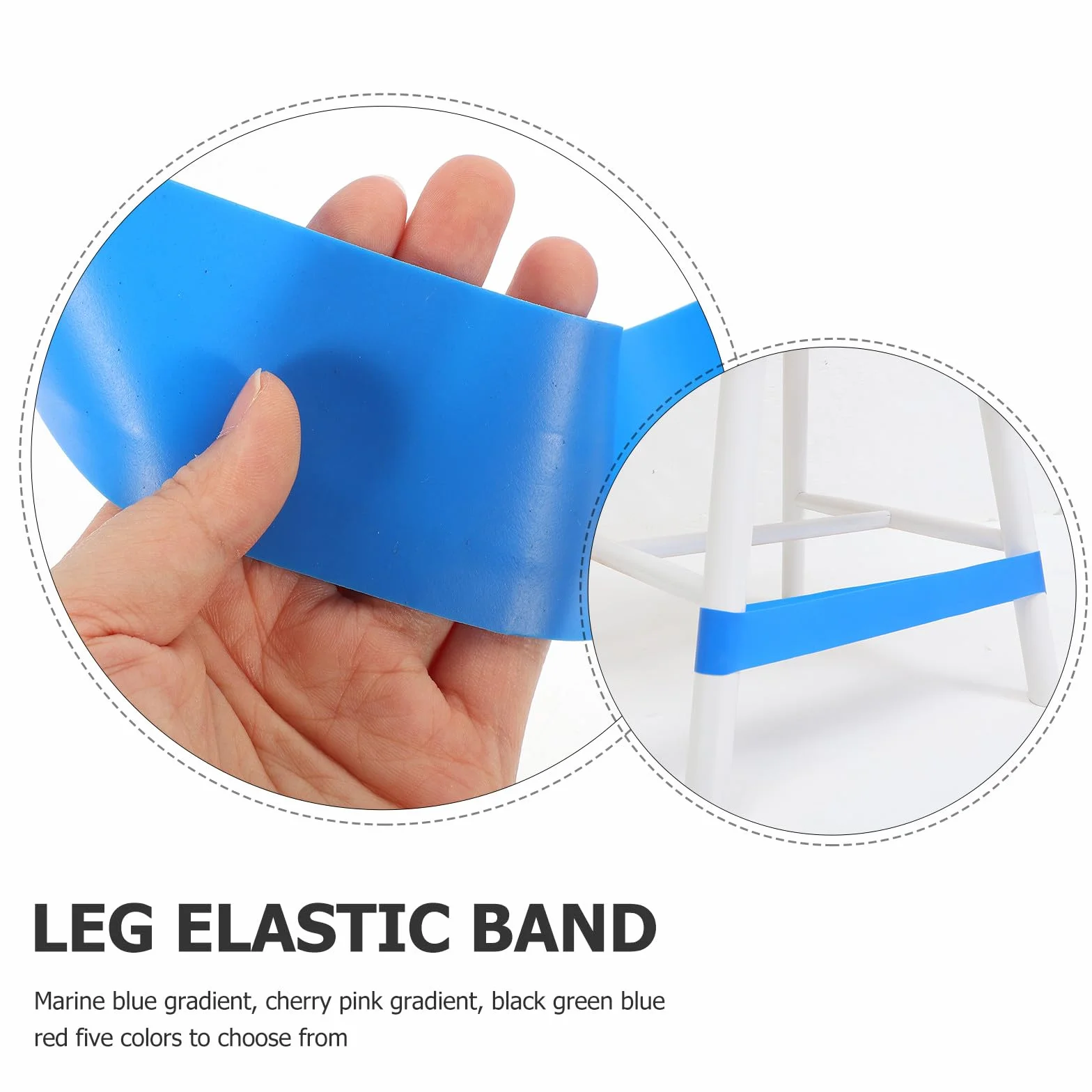 Lot de 15 Bandes Élastiques Colorées pour Chaises de Classe et Bureau Sangles Anti-Dérapantes
