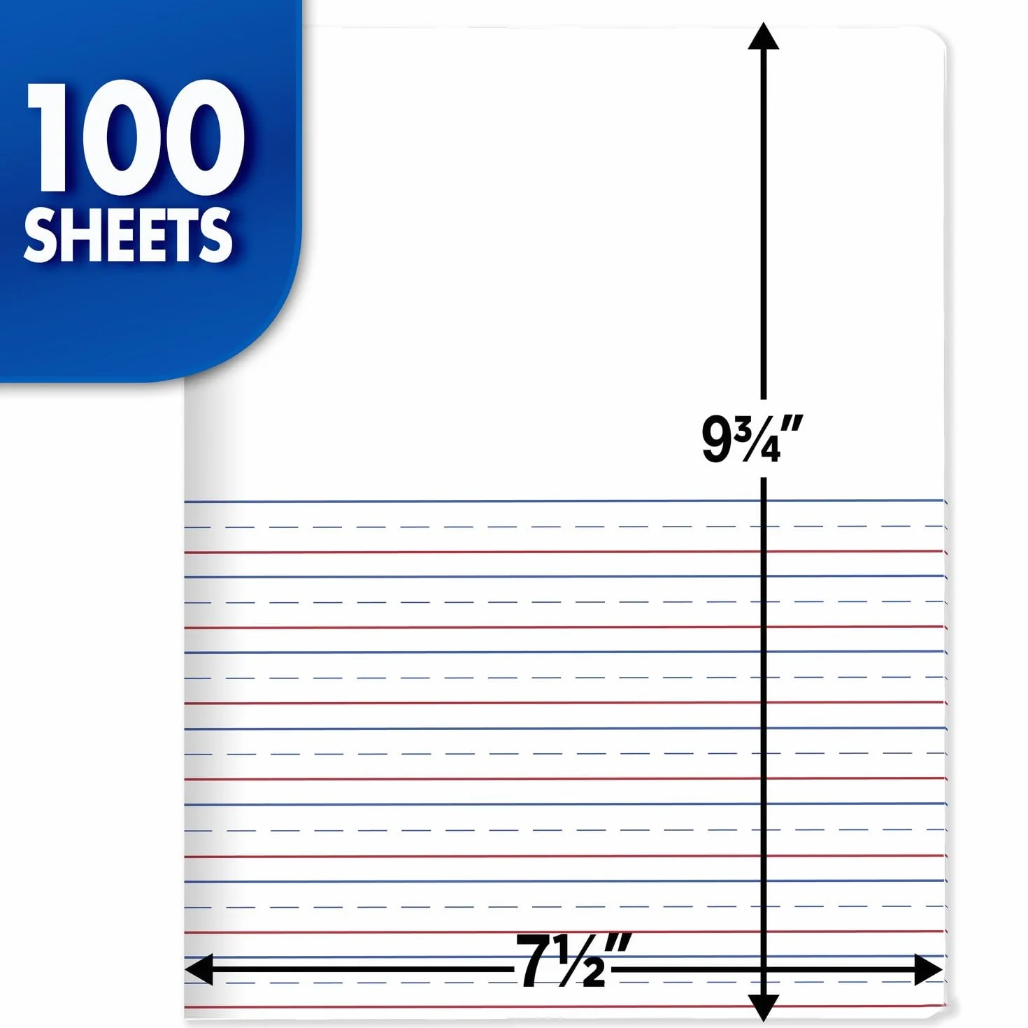 Mead Primary Journal Kindergarten Lot de 2 carnets de notes 100 feuilles 200 pages 9 3/4 x 7 1/2 pouces