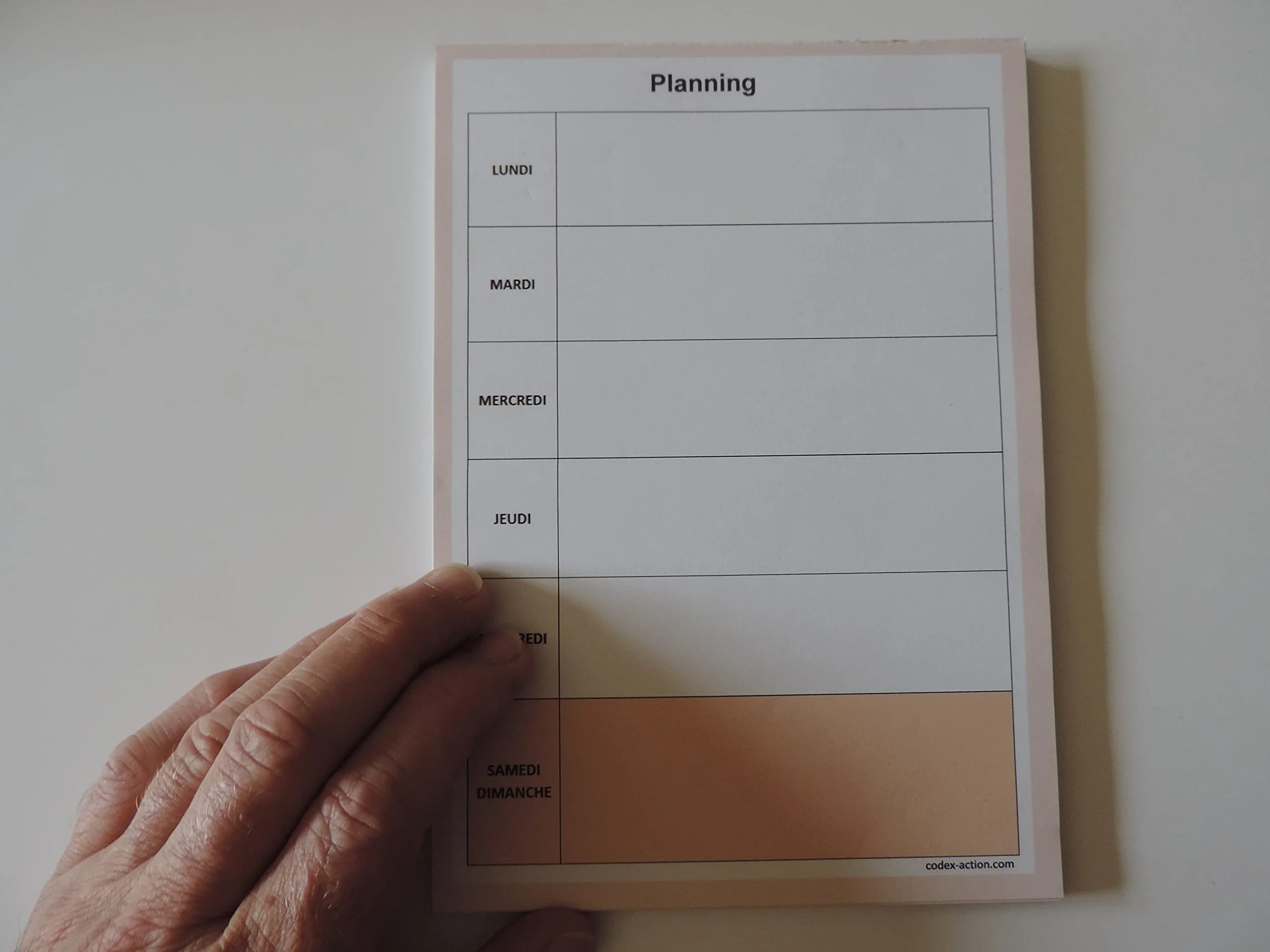 Bloc note Planning semaine A5 15x21 cm 52 pages détachables bleu marron