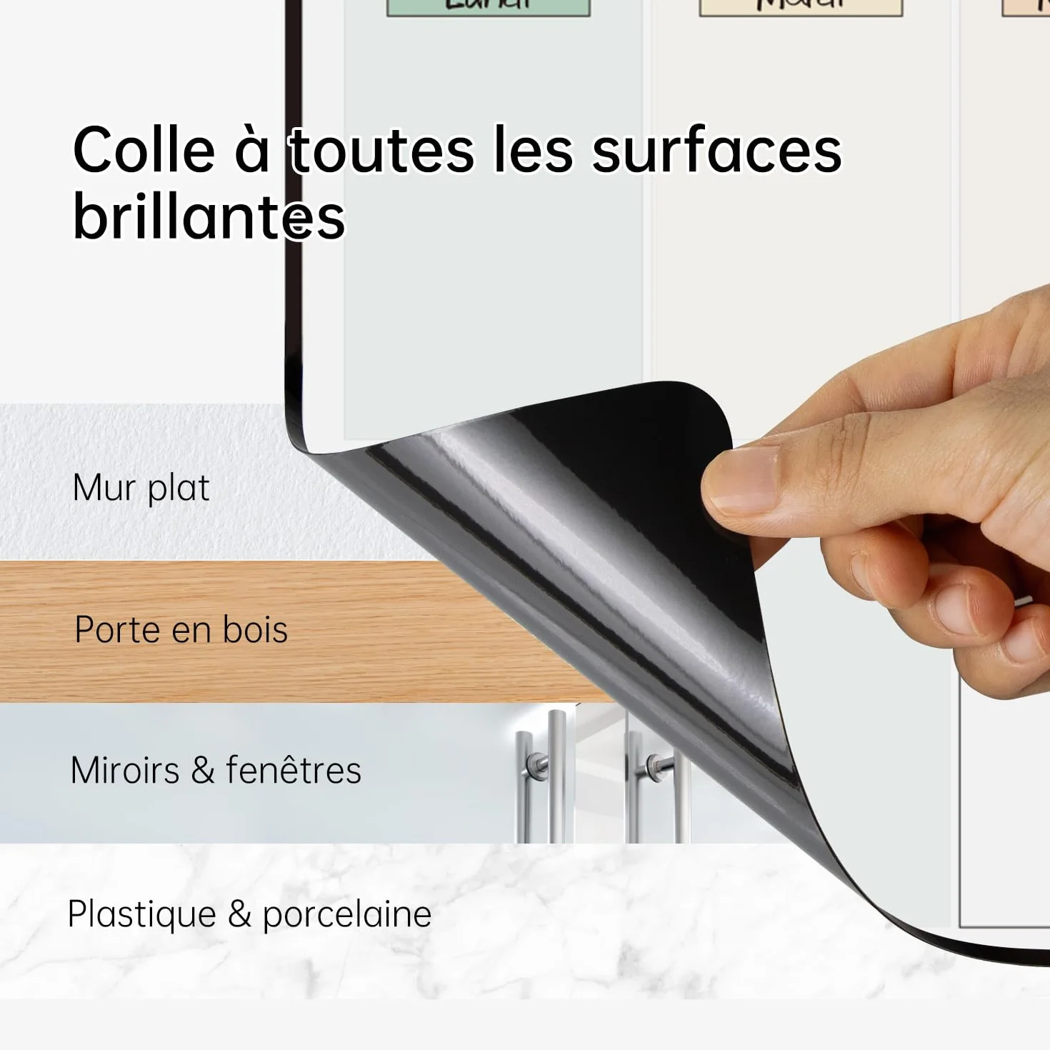 MCCORL Calendrier Adhésif Tableau Blanc Planning Mural 42×28cm Effaçable Planificateur Semainier Menus Repas Hebdomadaire