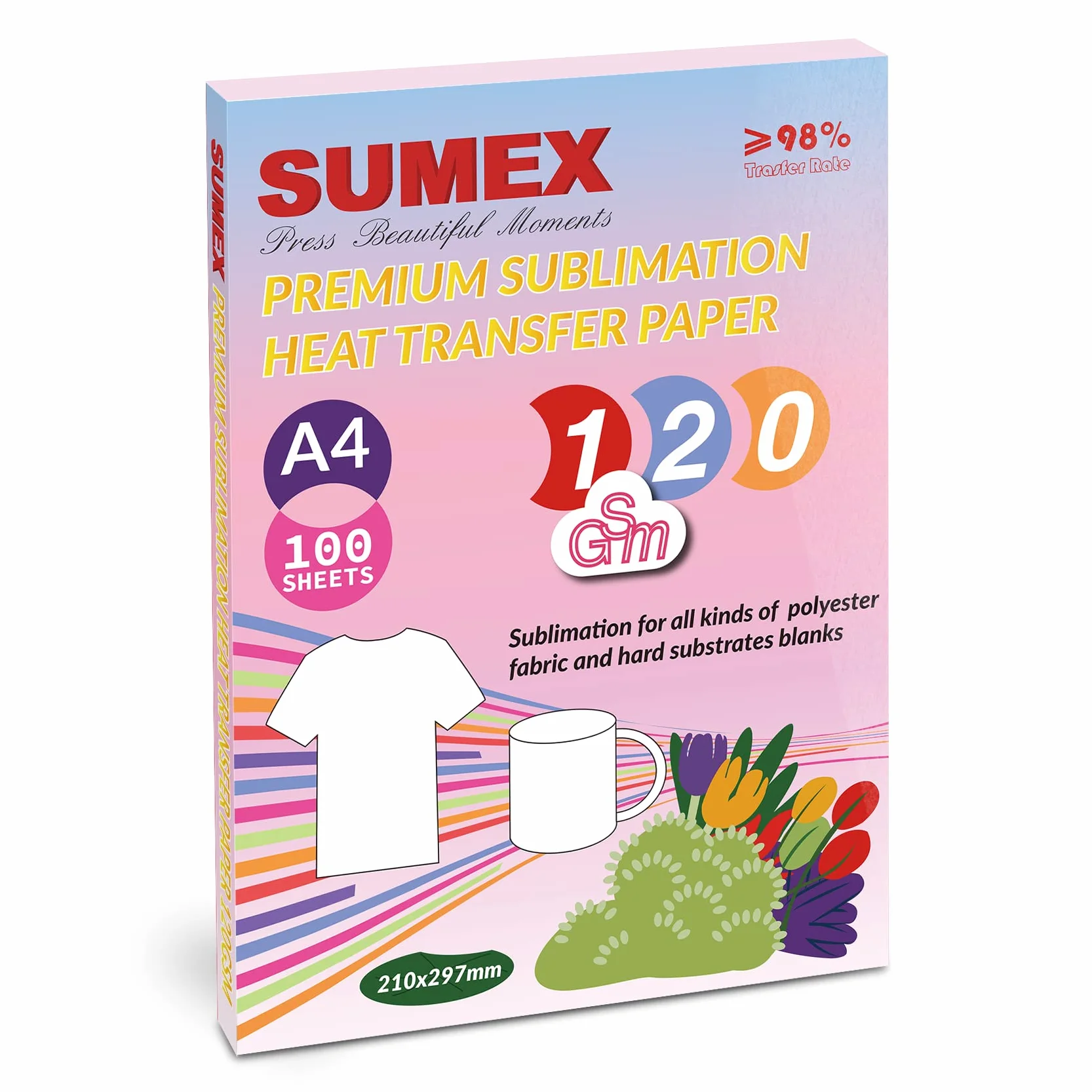 Papier sublimation A4 210x297 mm 100 feuilles 120 g/m² Compatible EPSON SAWGRASS RICOH
