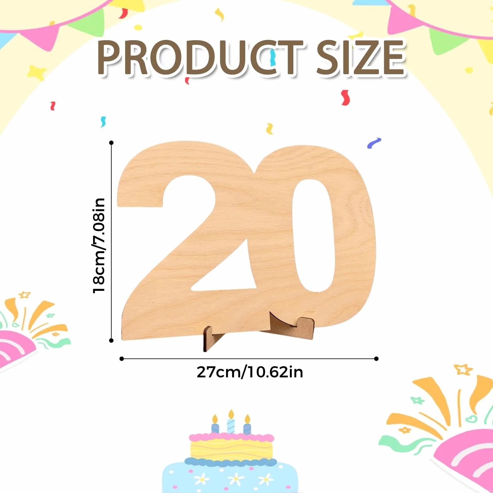 Carte Anniversaire 20 Ans En Bois Avec Support, Livre D'Or Alternatif Signature Cadeau Original