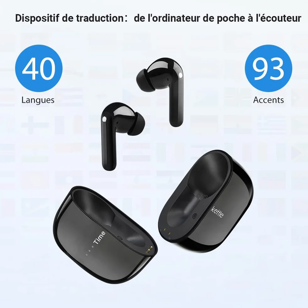 Timekettle M3 Traducteur Vocal Traduction Simultanée Bidirectionnelle 40 Langues 93 Accents
