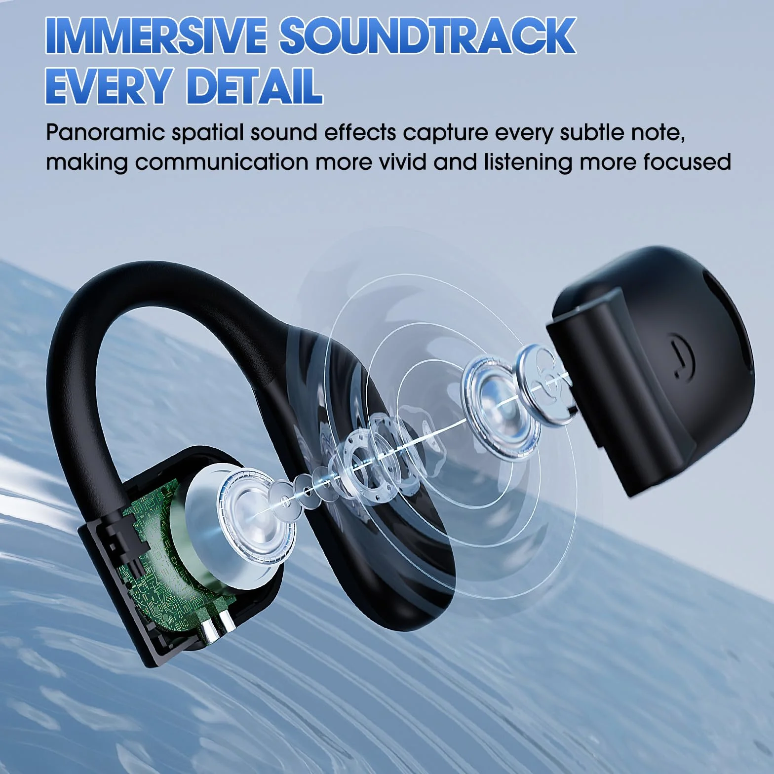 Écouteurs de Traduction Ouverts AI Traducteur Vocal Instantané 138 Langues Bluetooth 5.4 Wearfit Pro 9h Autonomie Noir