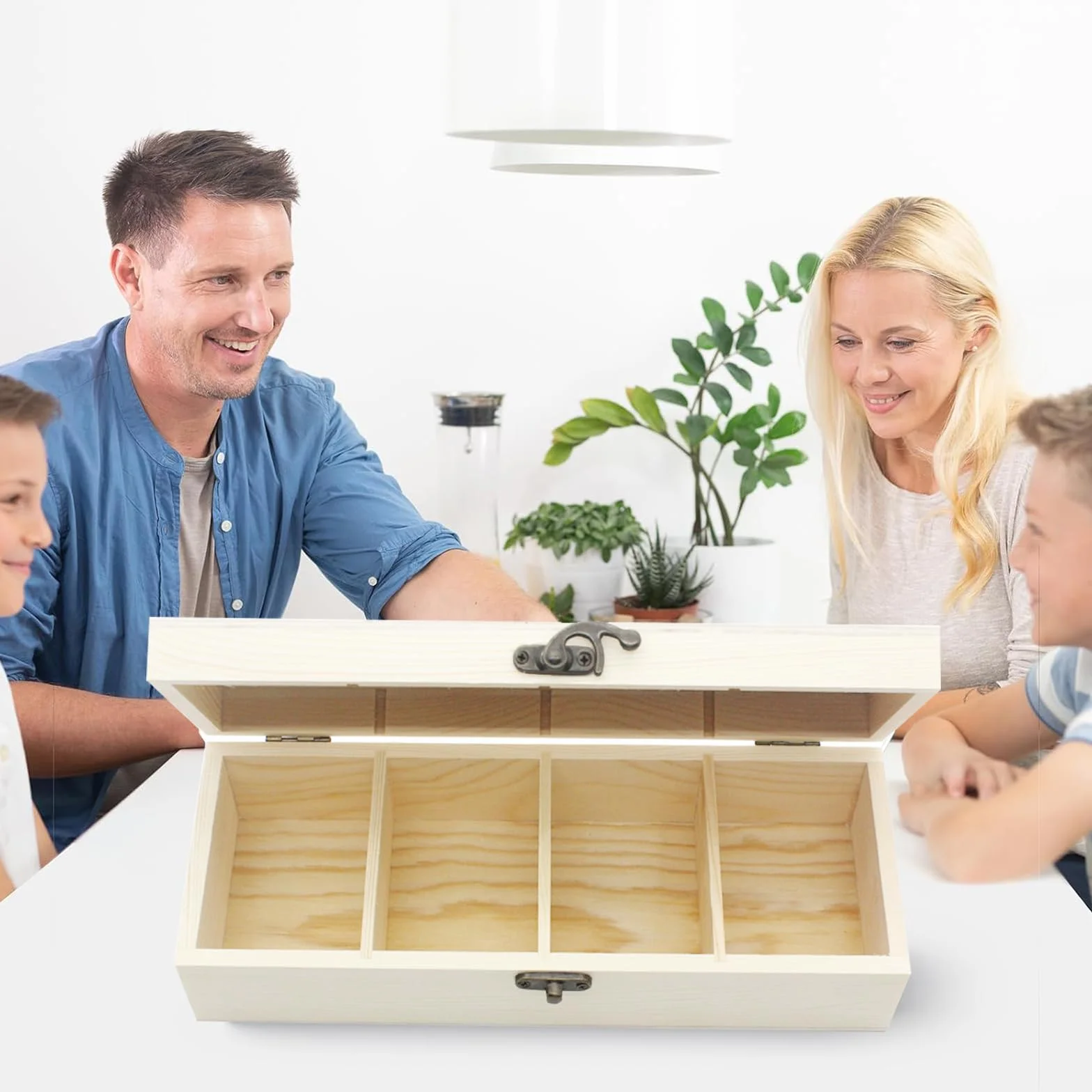 Boîte de Rangement pour Cartes A8 en Bois avec Couvercle pour Bureau, École et Maison