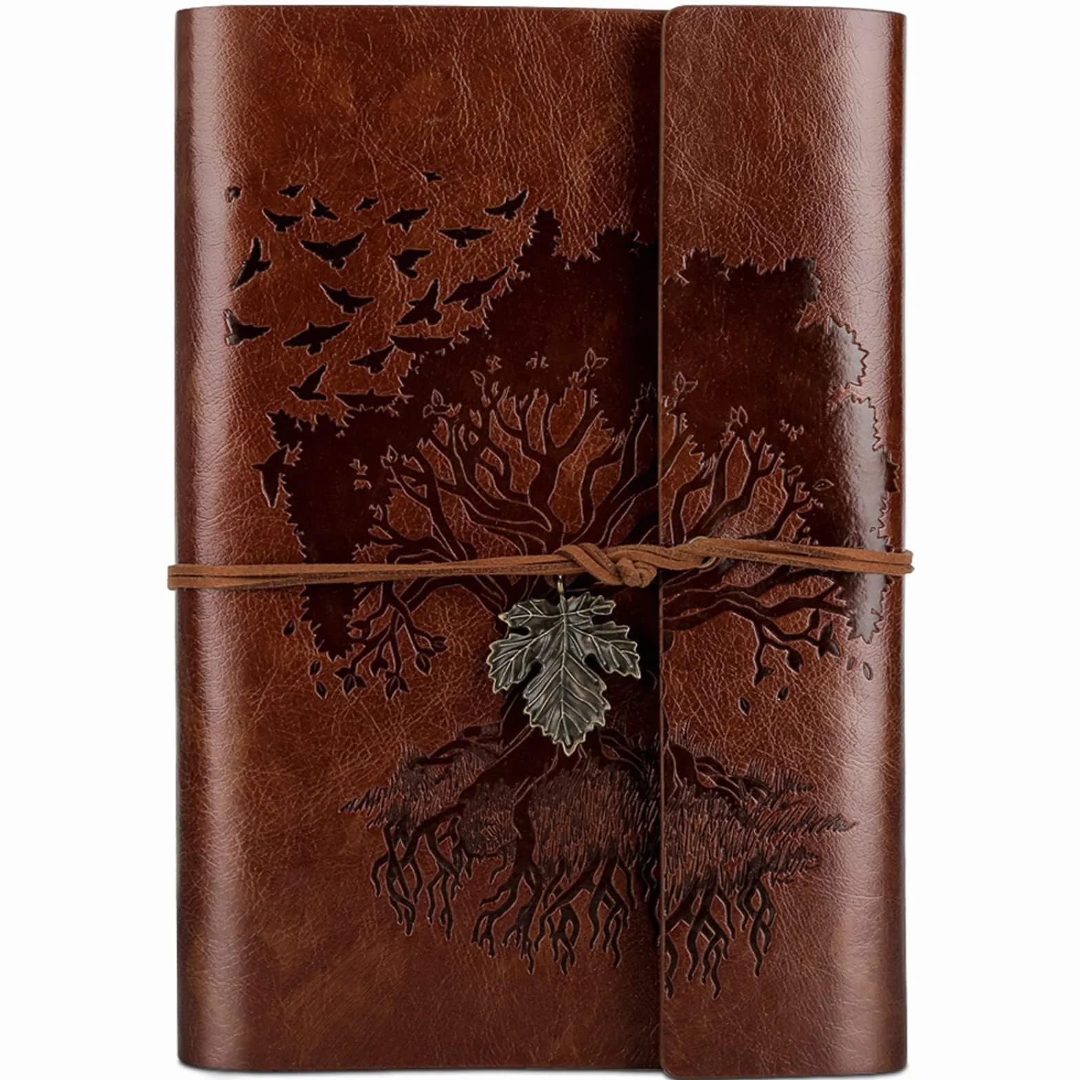 OMEYA Carnet de Notes Vintage Cuir A5 23,9 x 16,5 cm Rechargeable Brun