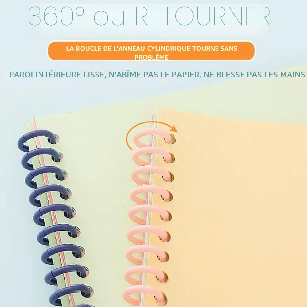 Voarge Lot de 10 Classeurs Plastique 30 Trous avec Anneaux Reliure, 85 Feuilles, 12 mm