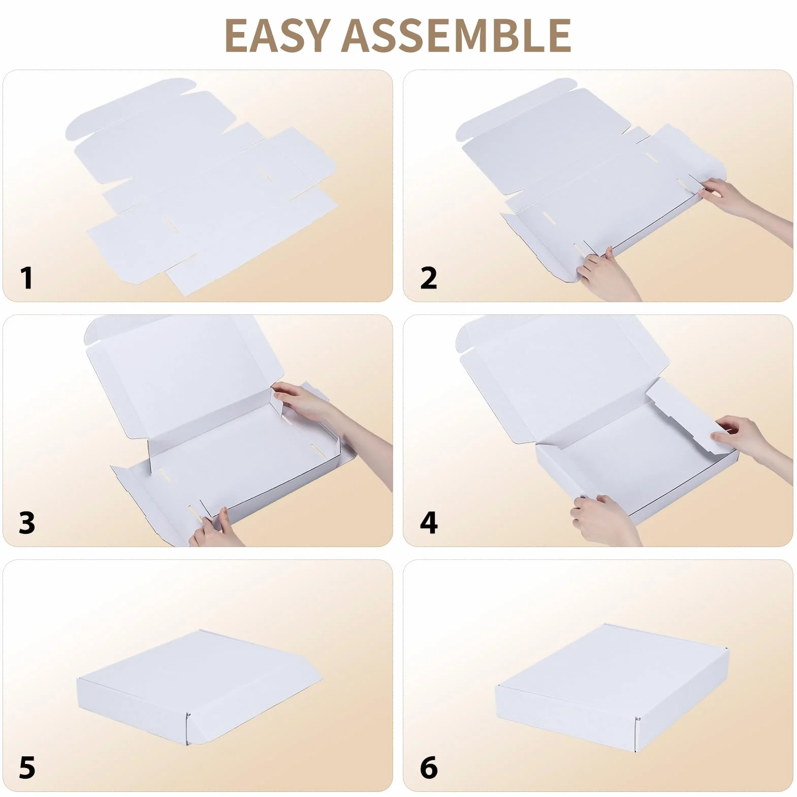 Carton Emballage Colis 30.5x22.9x5.1 cm 25 Boîtes Blanches d'Expédition avec Autocollants