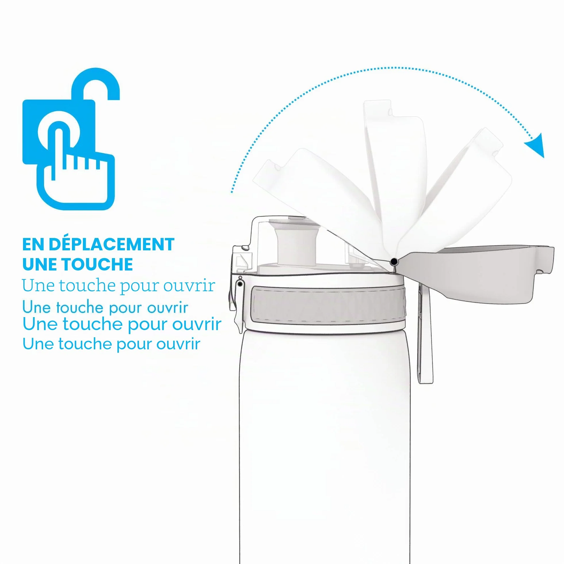Ion8 Gourde Enfant 350ml Anti-Fuite Verrouillage Sécurisé Sans BPA Rose
