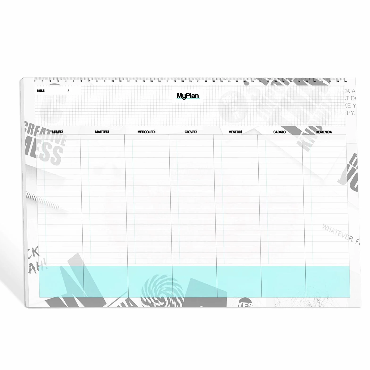 Planning hebdomadaire de table 2026 A3 43x30 cm – Calendrier perpétuel budget planificateur italien