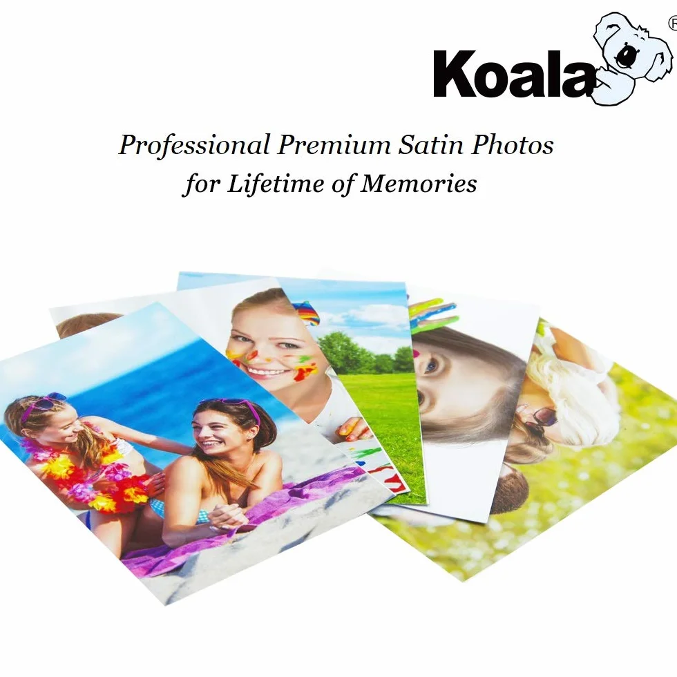 KOALA Papier photo Satiné A4 250g/m² 50 feuilles pour imprimante jet d'encre Canon HP Epson