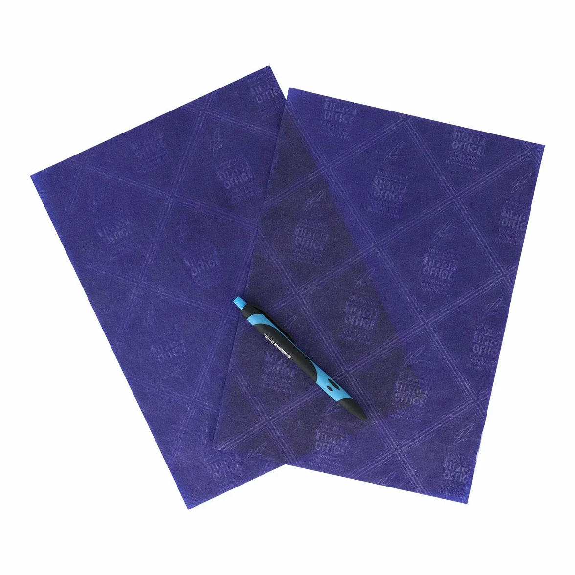 Lot de 50 feuilles de papier carbone TIPTOP OFFICE pour écriture manuscrite Bleu
