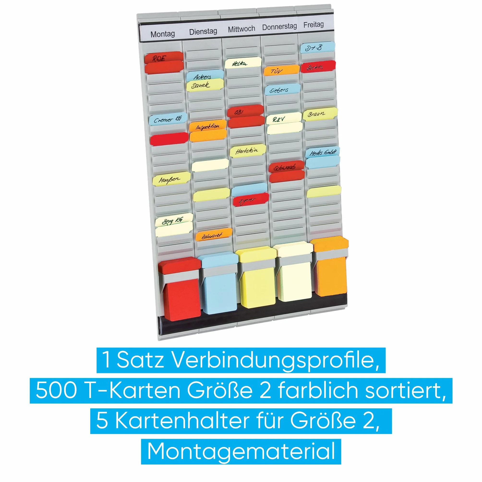 Franken PV1 Organiseur de bureau avec cartes en T et en-têtes 20 pièces 31,5 x 49 cm