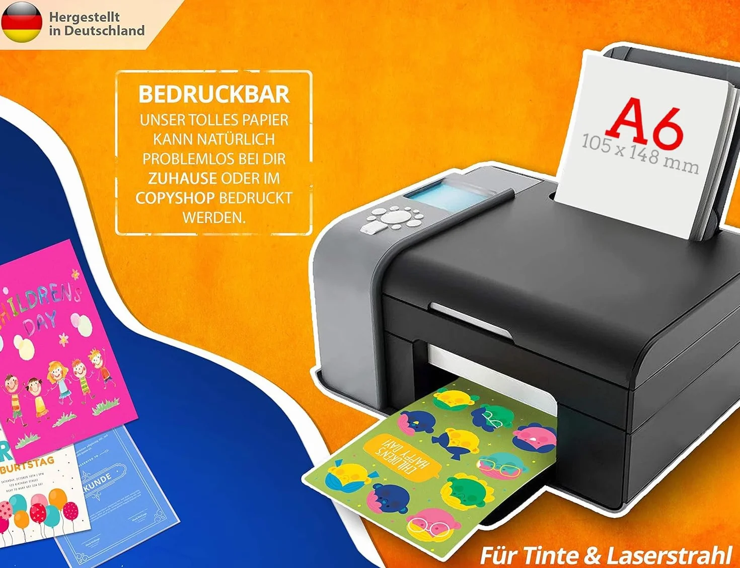 Papier imprimante 80g A6 blanc 500 feuilles 10,5 x 14,8 cm - Papier copie laser jet d'encre