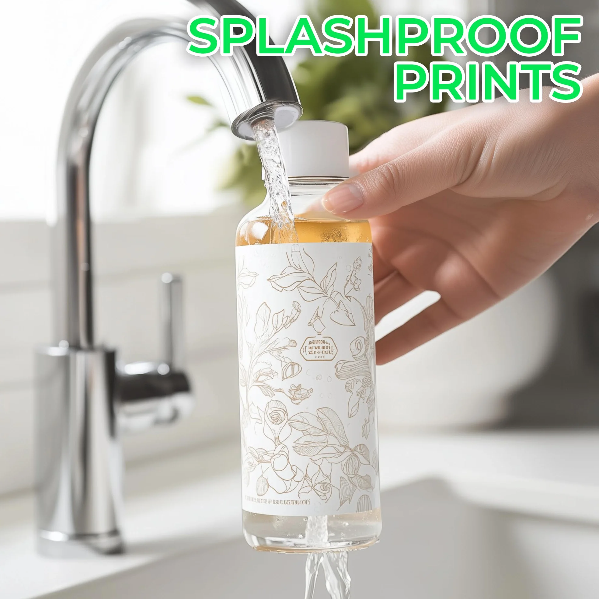 Evergreen Goods A4 Papier Autocollant Brillant Imprimable 100 gsm Résistant aux Éclaboussures Jet d'Encre et Laser Feuilles Autocollantes Recyclables Blanches