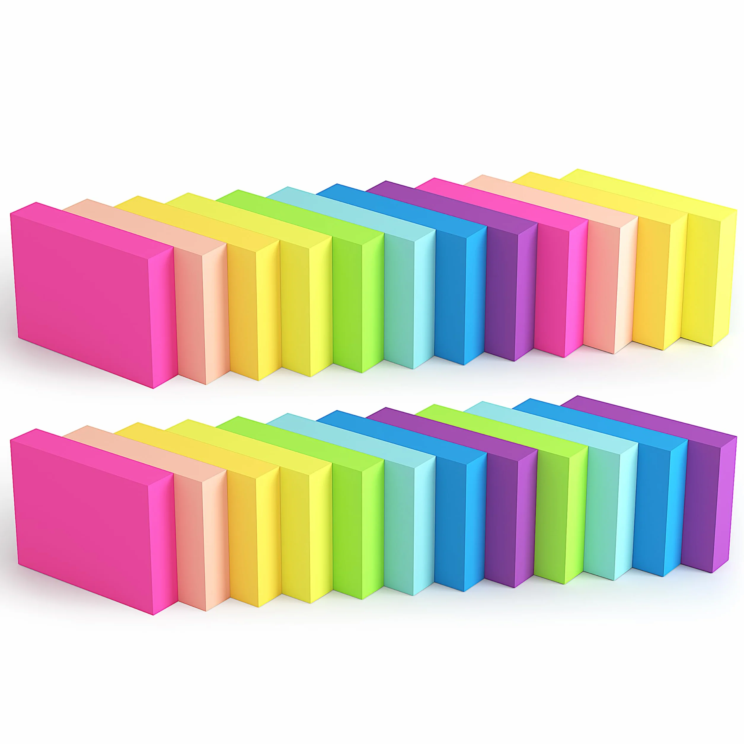 Mini notes adhésives 3,8 x 5,1 cm 80 feuilles, petites notes autocollantes couleurs vives