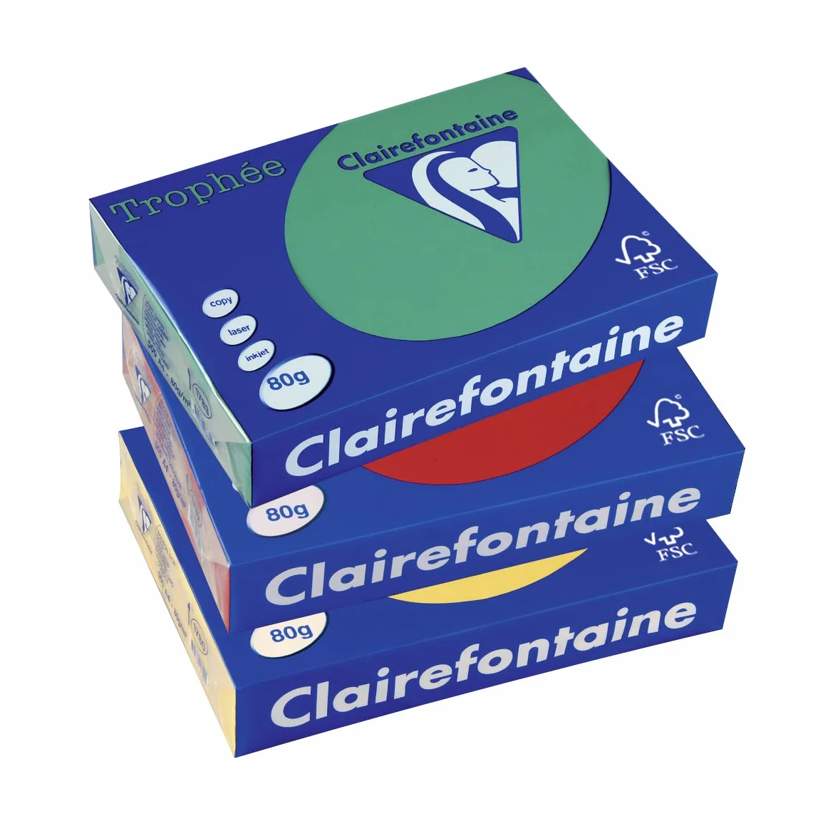 Clairefontaine Trophee Ramette Papier Couleur 80g A4 Pêche Lot de 5