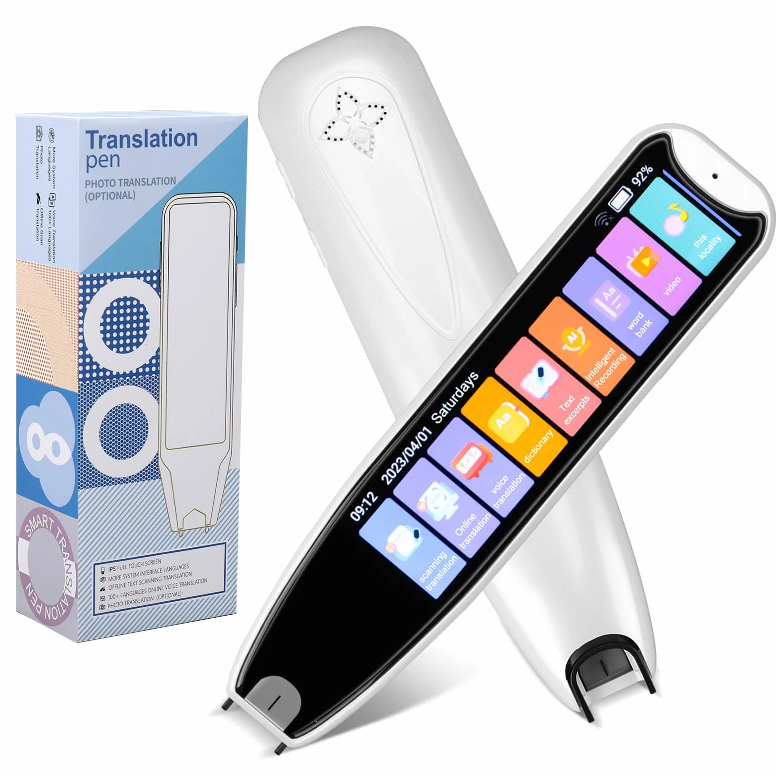 Stylo de Lecture Dyslexique OCR 142 Langues Offline Scanner Traducteur Blanc