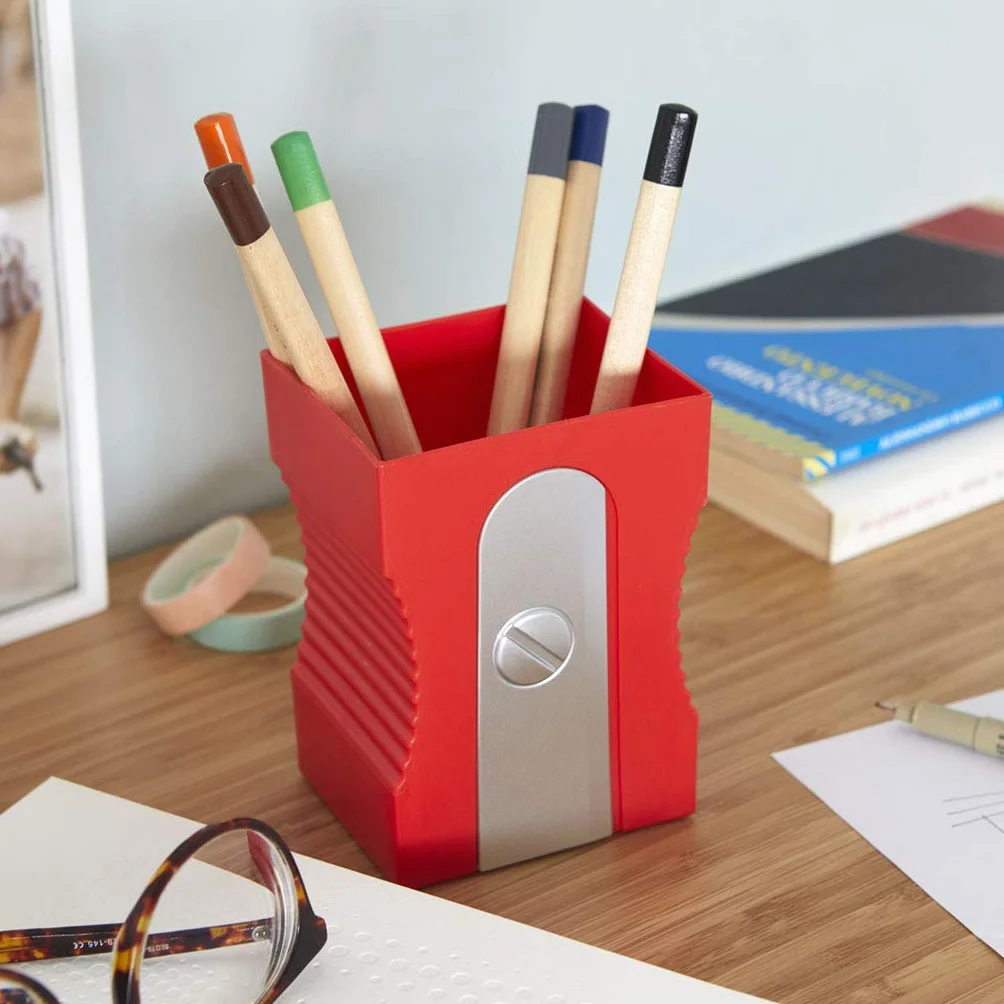 Balvi Pot à Crayons Taille-crayon Rouge Bureau Original
