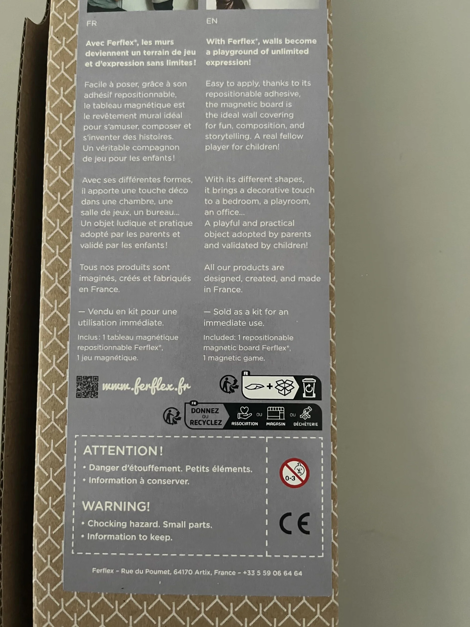 FERFLEX Planificateur annuel en terre cuite 100 x 60 cm - Tableau magnétique mémo