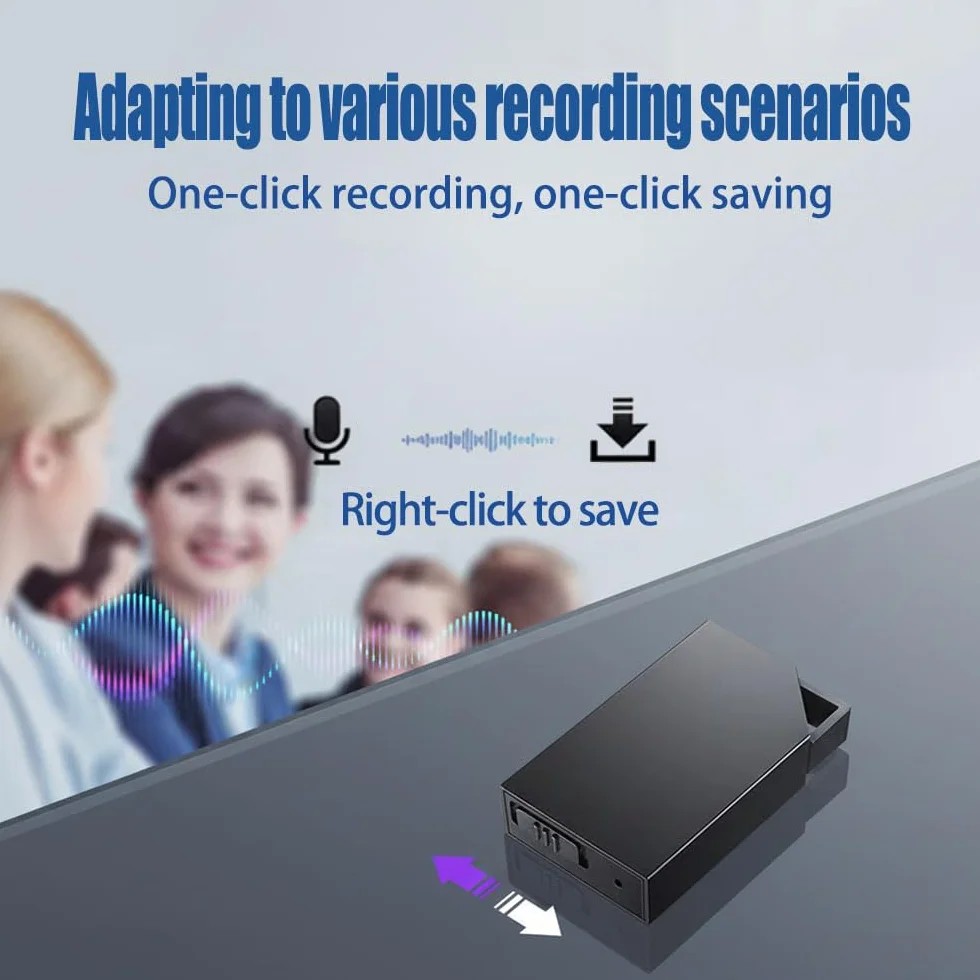Enregistreur Vocal Espion Mini Dictaphone 64 Go Rechargeable USB