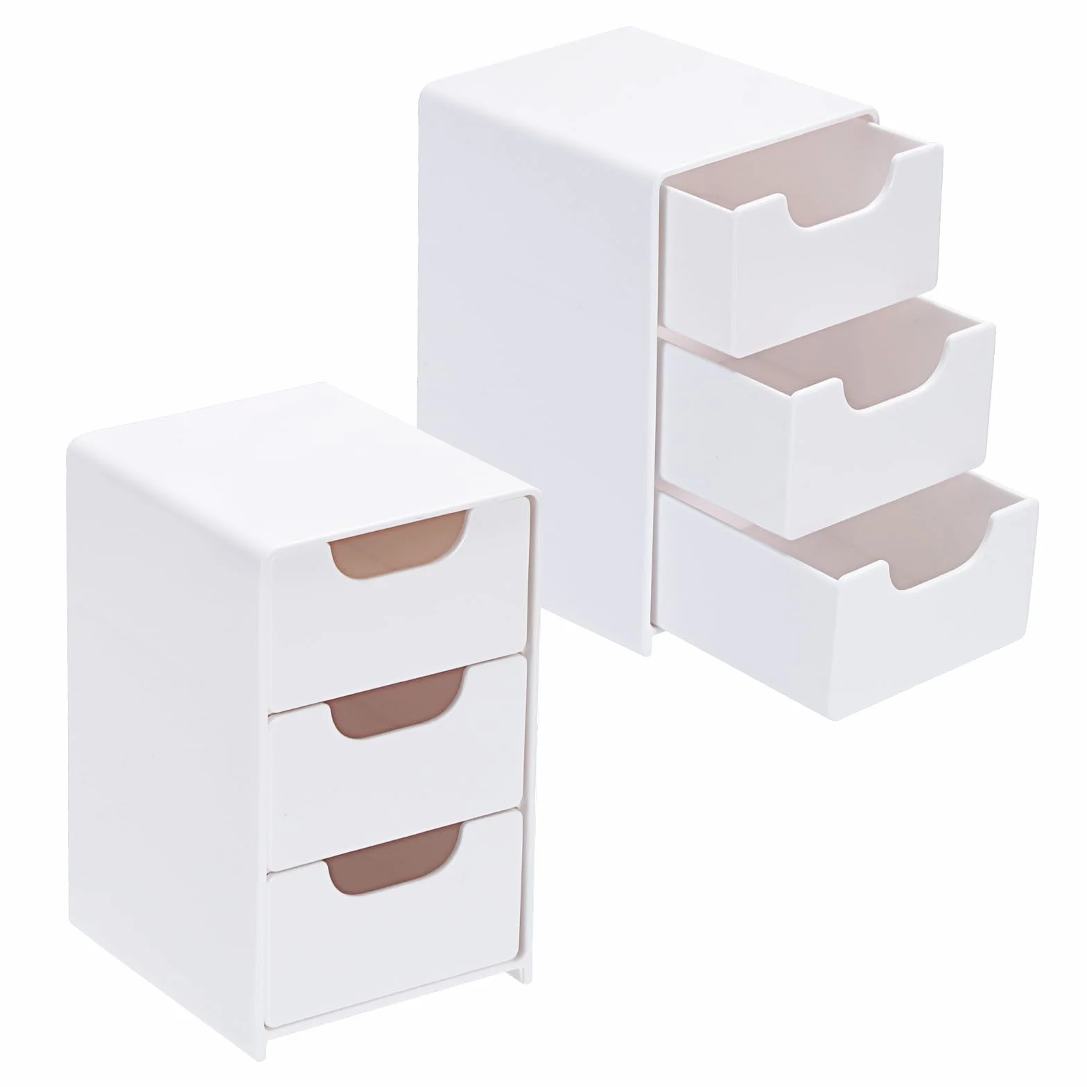 SUMTree Boîte de rangement acrylique 3 tiroirs 13×8×9cm blanc
