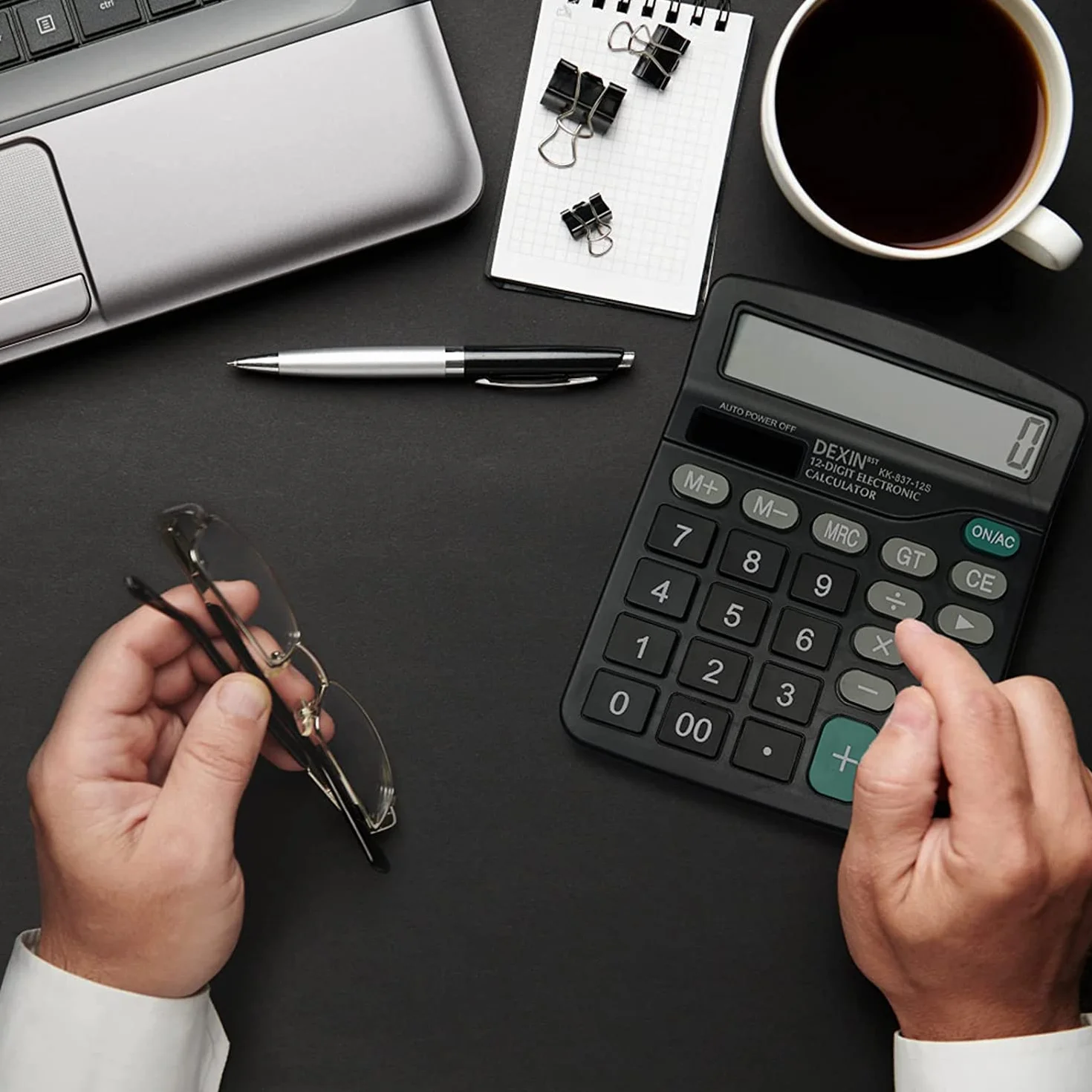 Calculatrice de Bureau Solaire Grand Boutons Écran LCD 12 Chiffres Nior