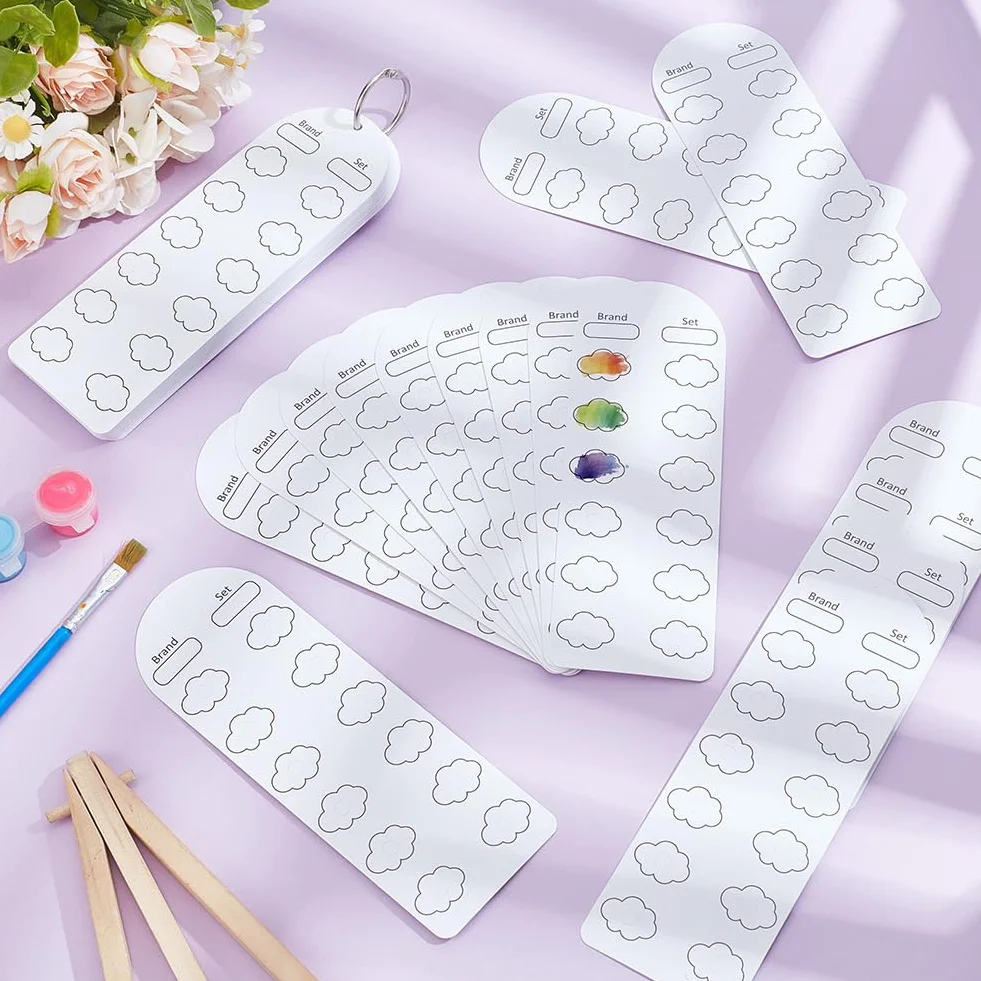 OLYCRAFT 60 feuilles tableau couleur 720 couleurs échantillons carte papier avec 2pcs Binder anneau pour artistes