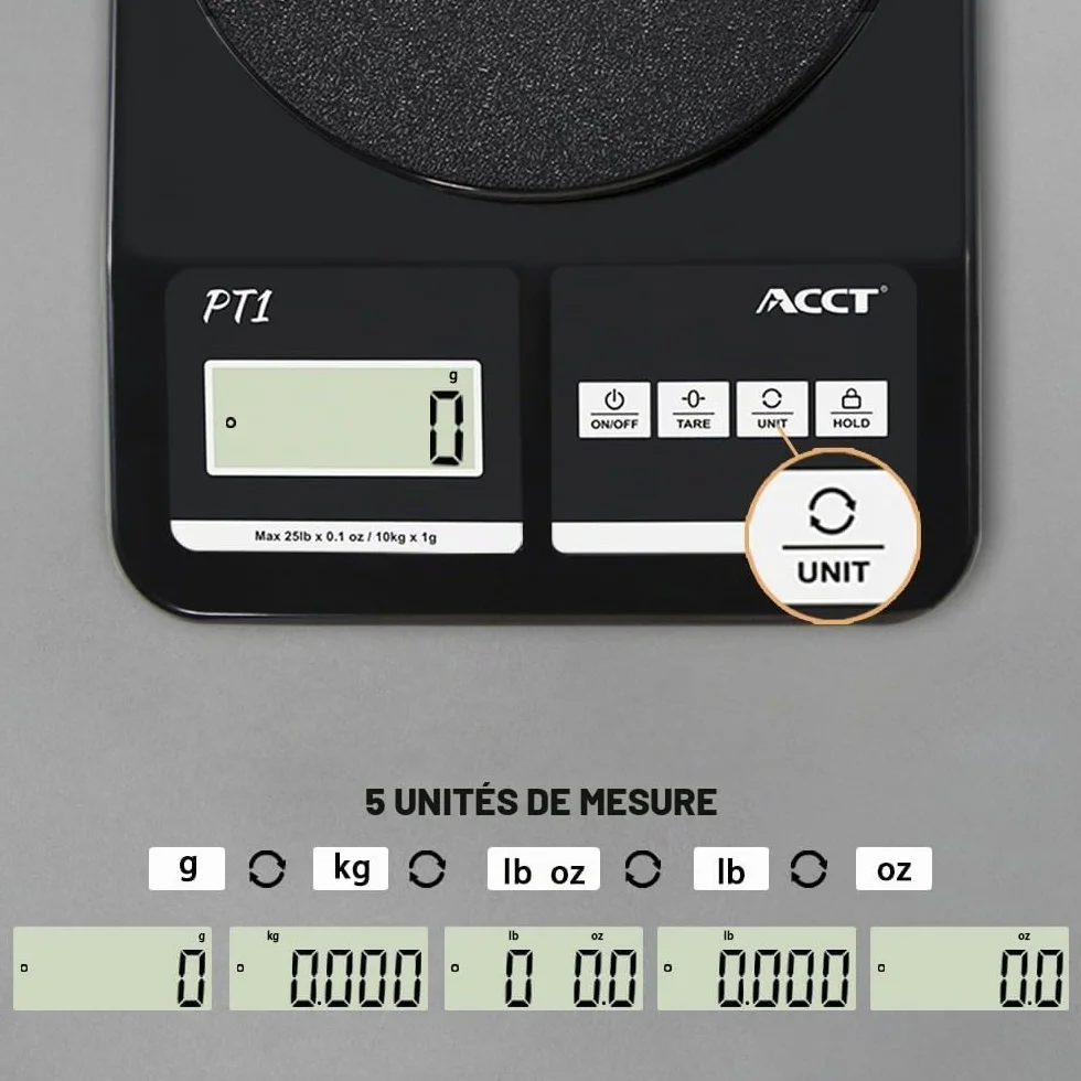 Balance postale ACCT 25lb-0.1oz haute précision d'expédition avec fonction Hold