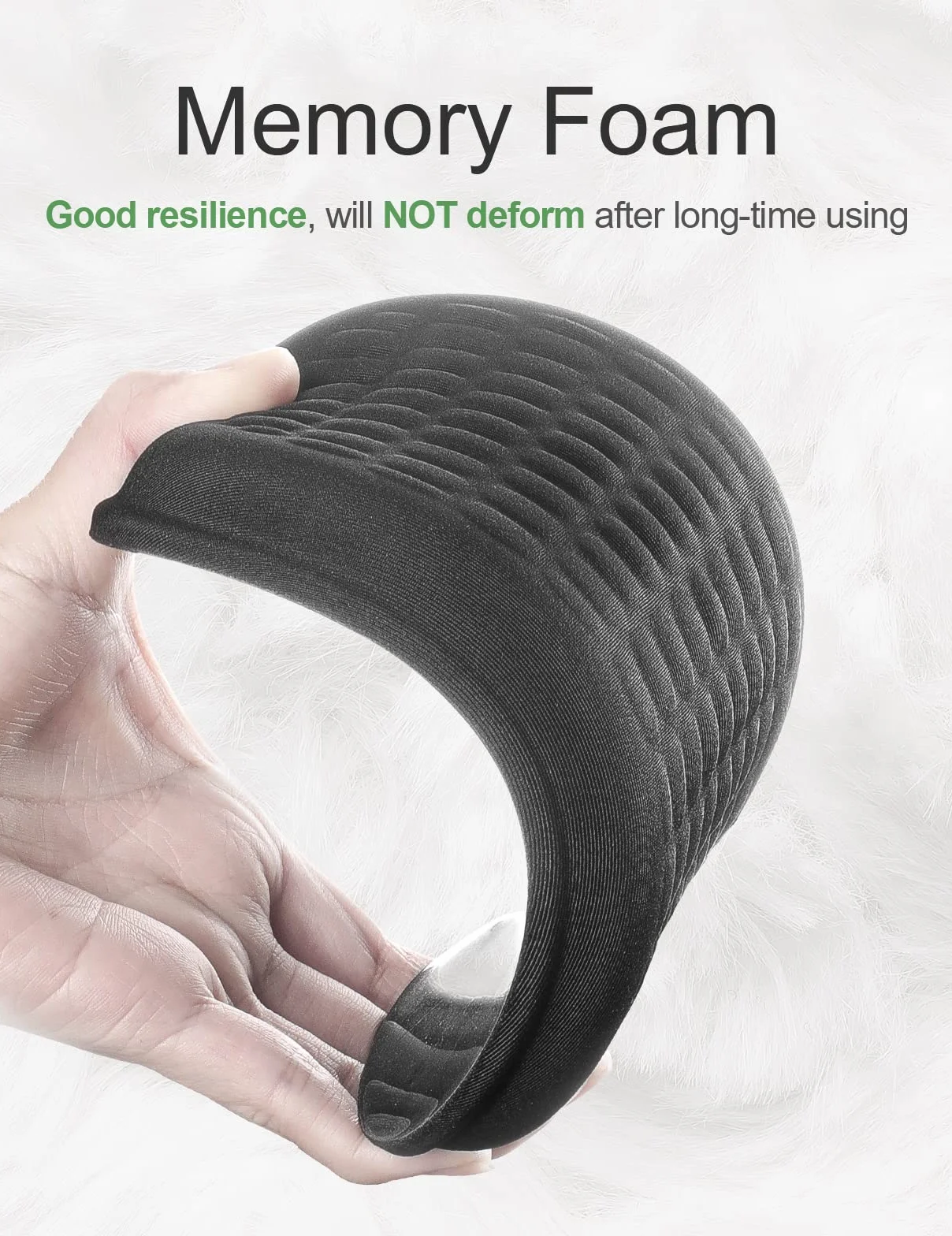 Vaydeer Accoudoir en gel ergonomique à mémoire de forme Noir 1 paire