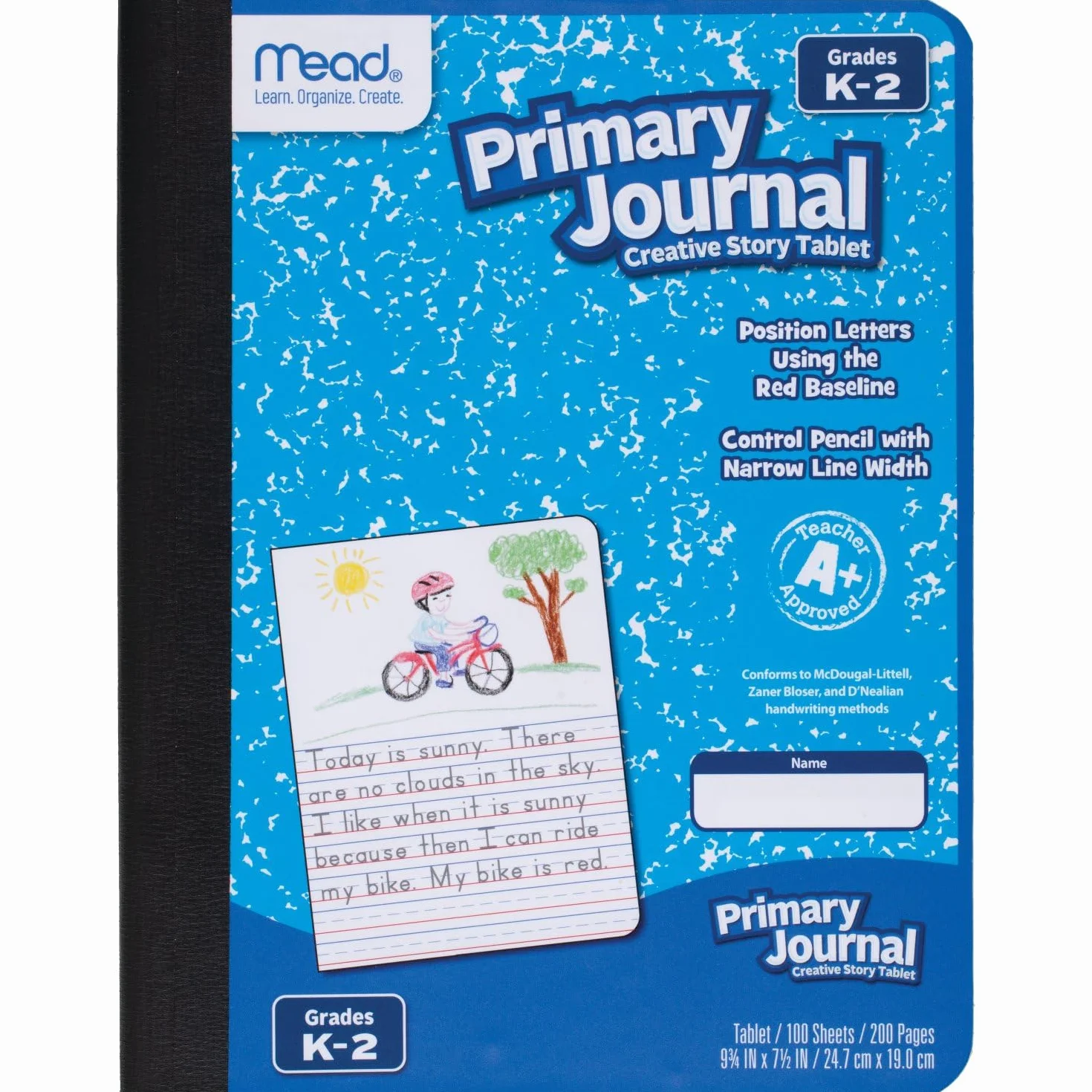 Mead Primary Journal Kindergarten Lot de 2 carnets de notes 100 feuilles 200 pages 9 3/4 x 7 1/2 pouces