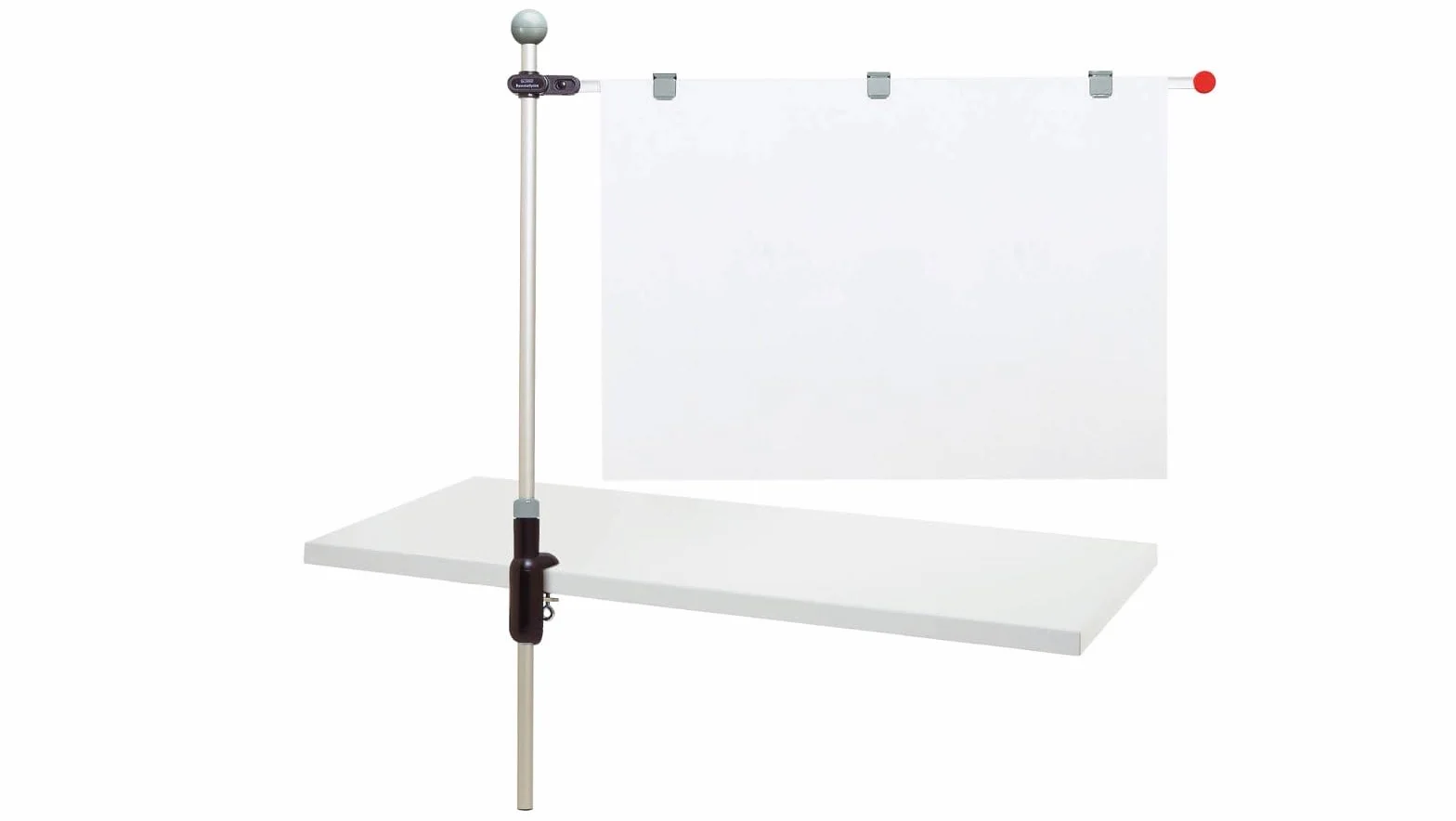 MAUL Porte-Plans de Table pour Poster Plan A0, 2 Bras Pivotants Réglables, Noir/Gris