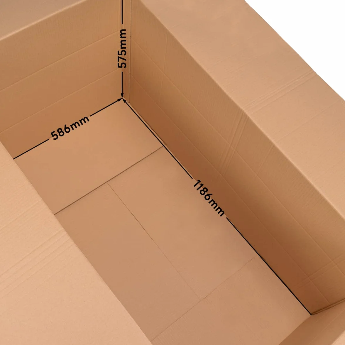 Carton pliable 1200 x 600 x 600 mm Arbre BC rainure hauteur 200, 400 mm DHL marron