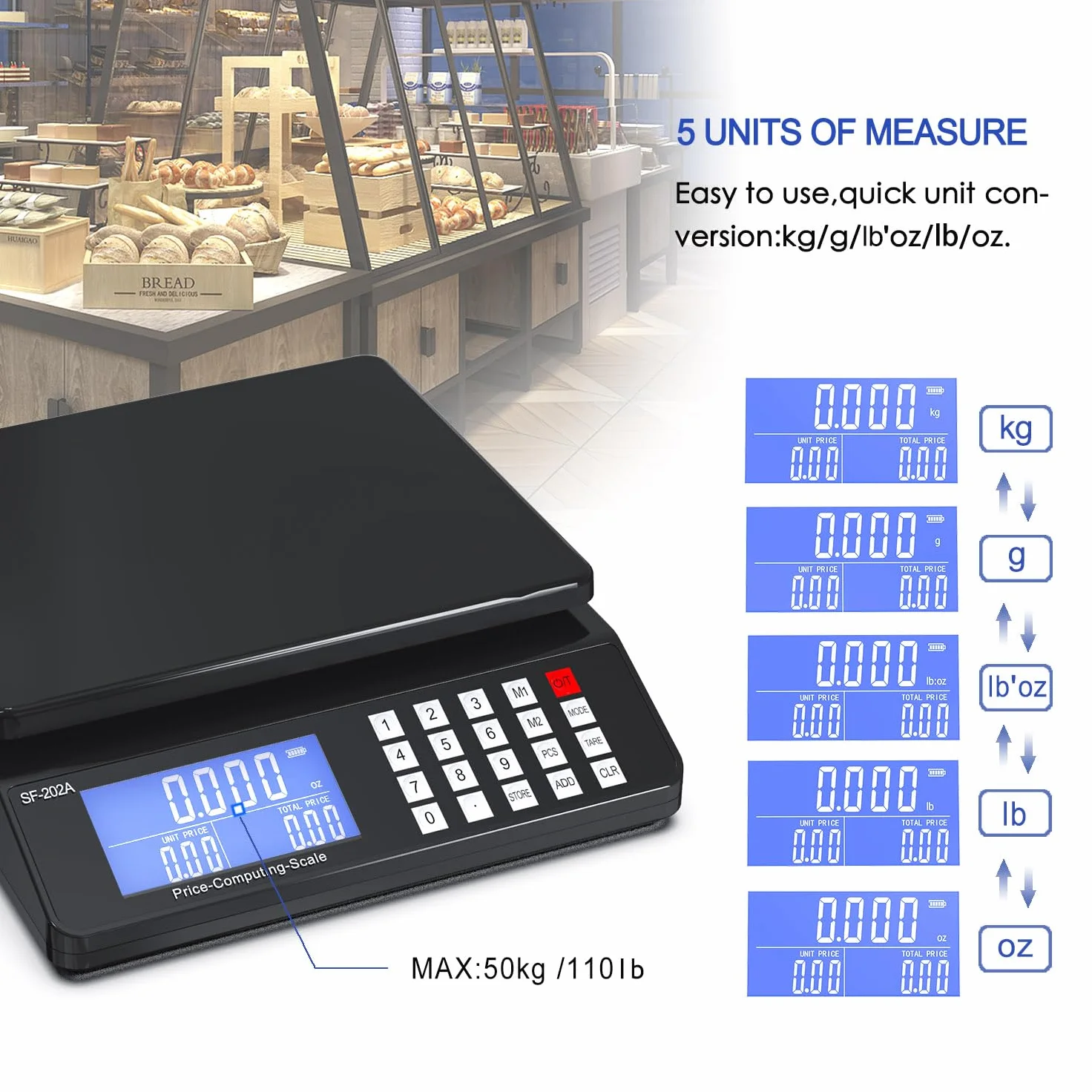 Digital Postal Scale 30kg/66lb Dual Screens PCS Counting Portable Commercial Scale