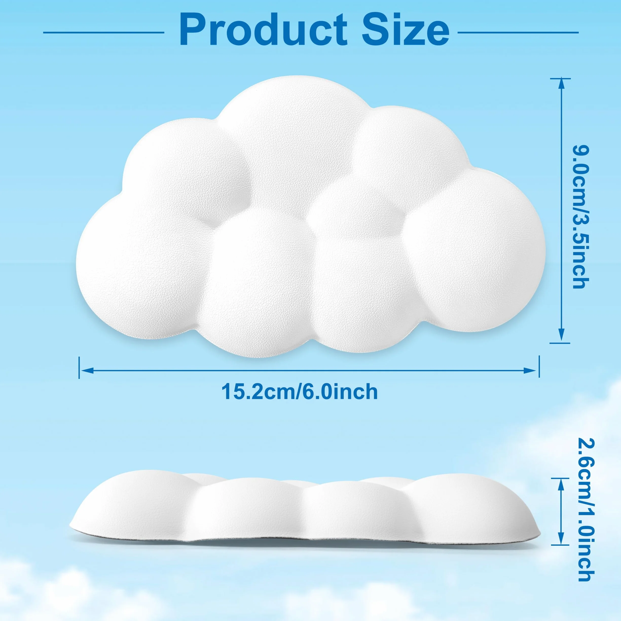 Cloud Wrist Rest Support de Poignet Ergonomique pour Souris Blanc