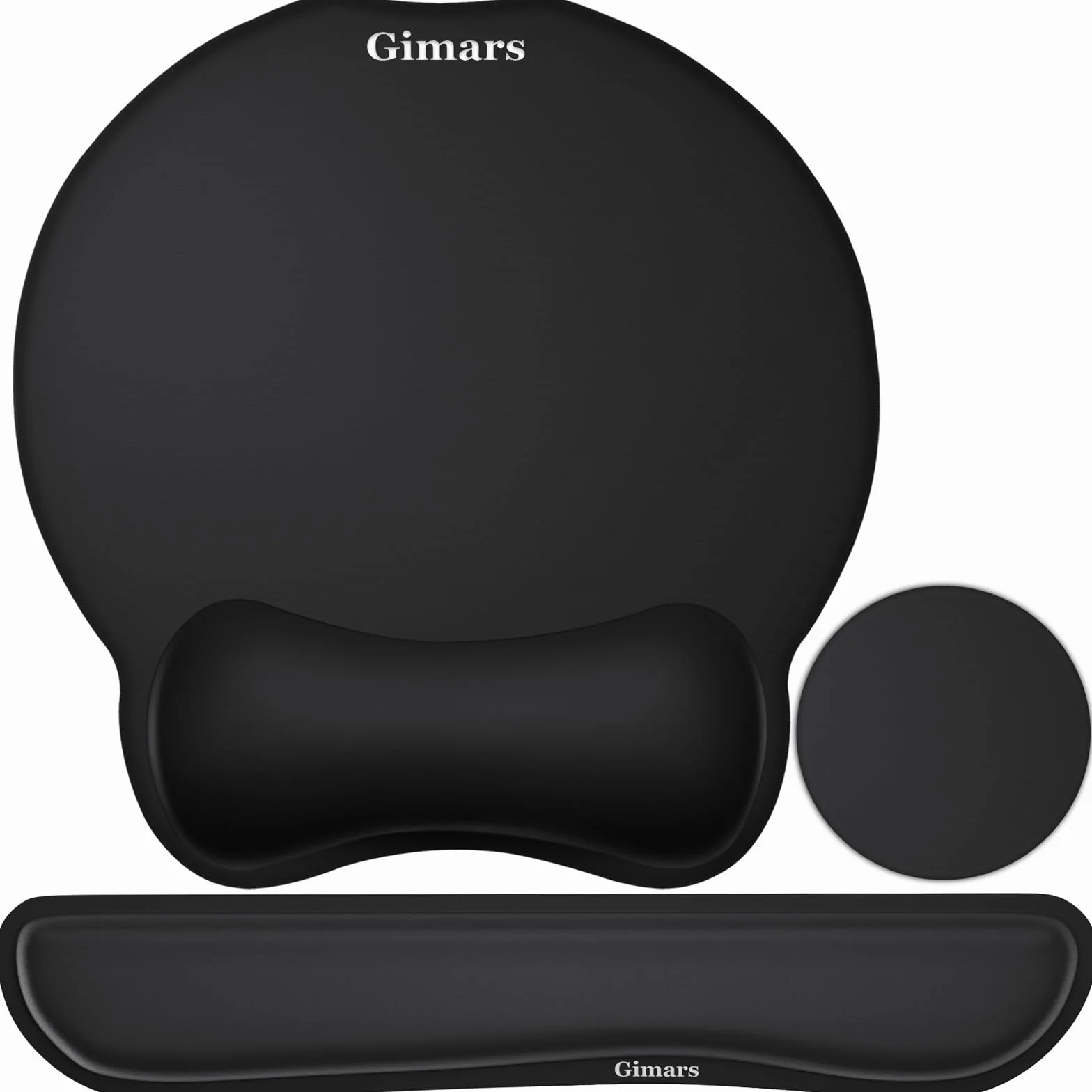Gimars 3 en 1 Tapis de Souris Ergonomique Repose Poignet Clavier Dessous de Verre, Mouse Pad Antidérapant PU pour Gaming Bureau