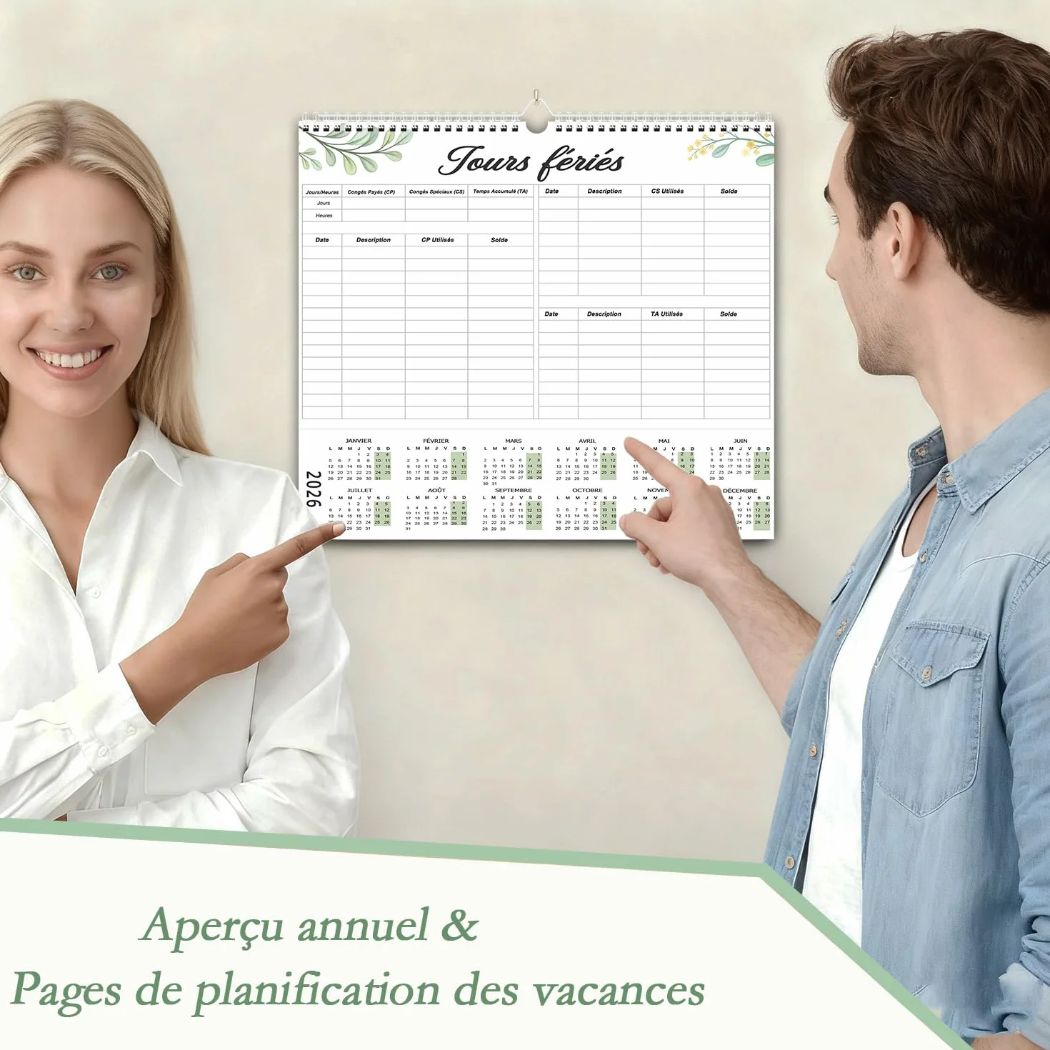 Calendrier Mural 2026 2027 A4, Calendrier Mensuel 18 Mois, Planificateur Familial
