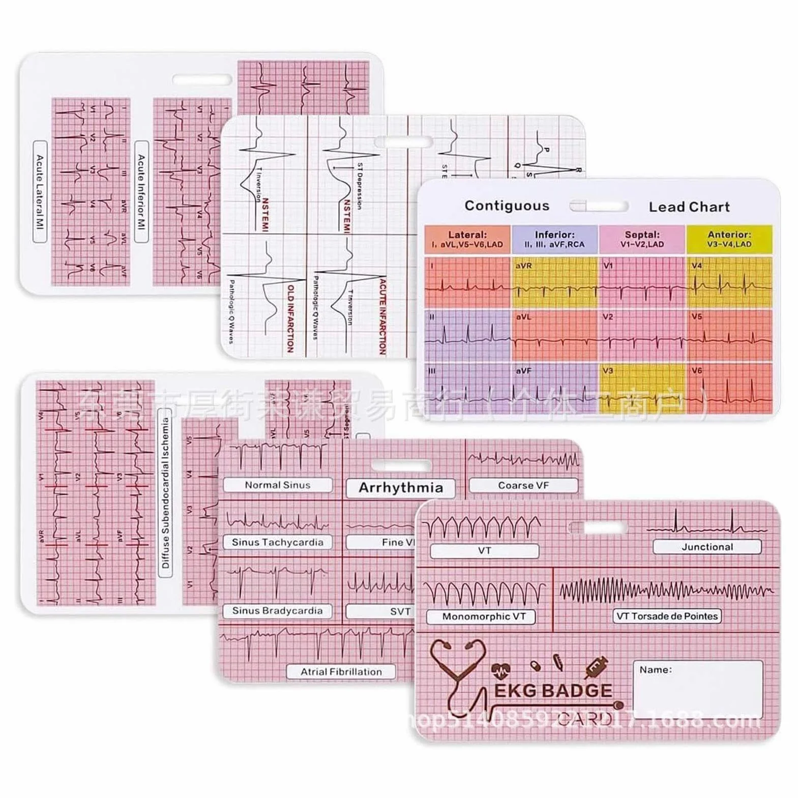 Carnet d'interprétation ECG - Carte de poche ECG, 3 accessoires pour clinique