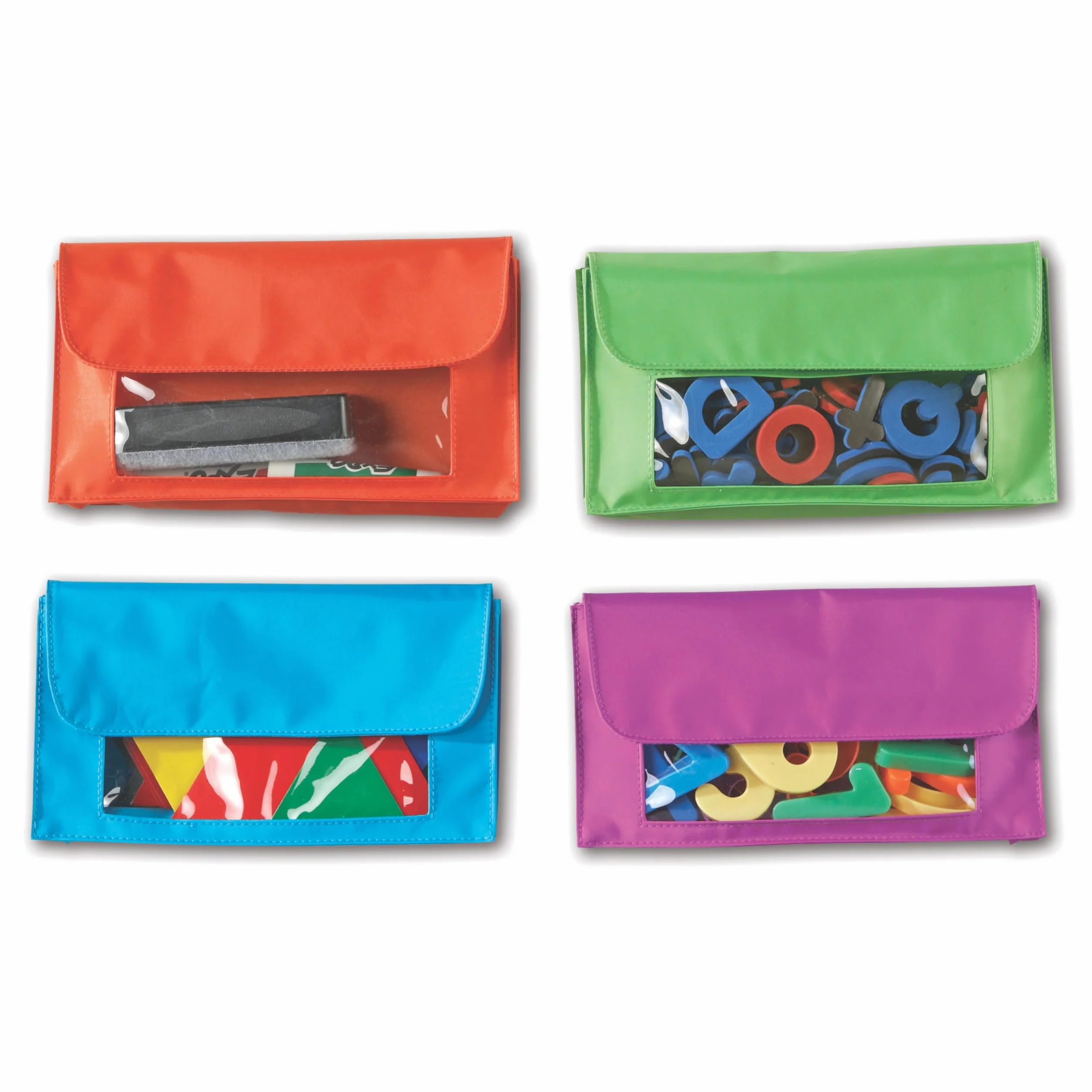 Learning Resources Pochettes de Rangement magnétiques Ensemble de 4 pour Tableau Blanc Surfaces métalliques